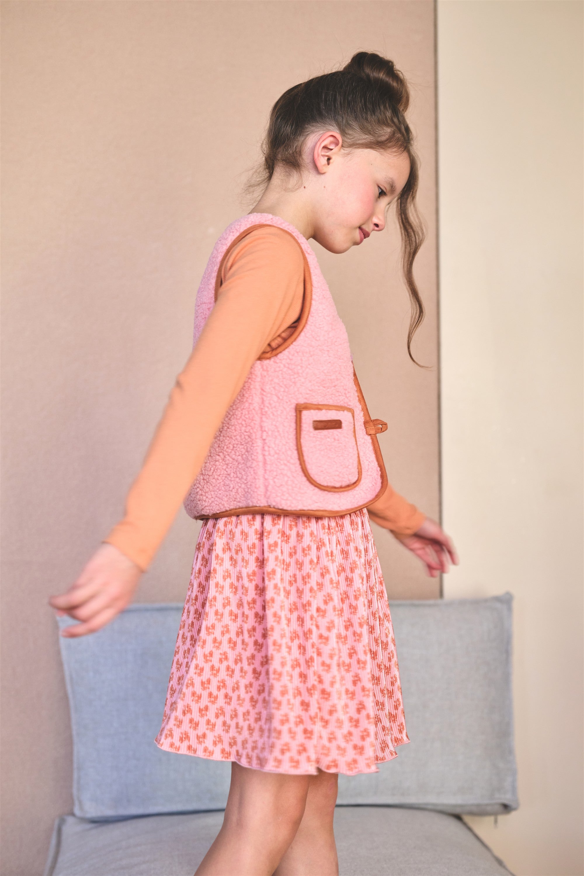 Maran Combi Jurk Oranje met Roze