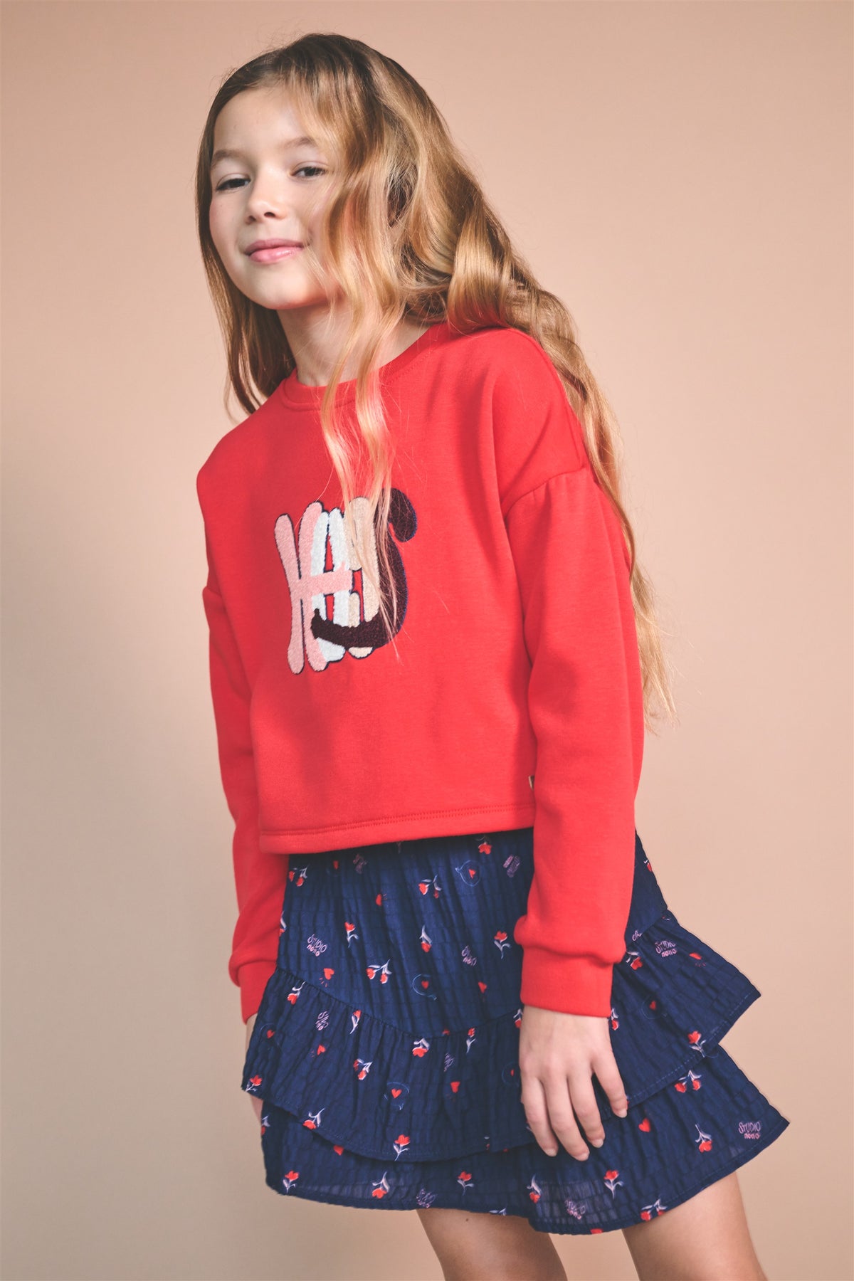 Kuya Cropped Zachte Sweater Rood