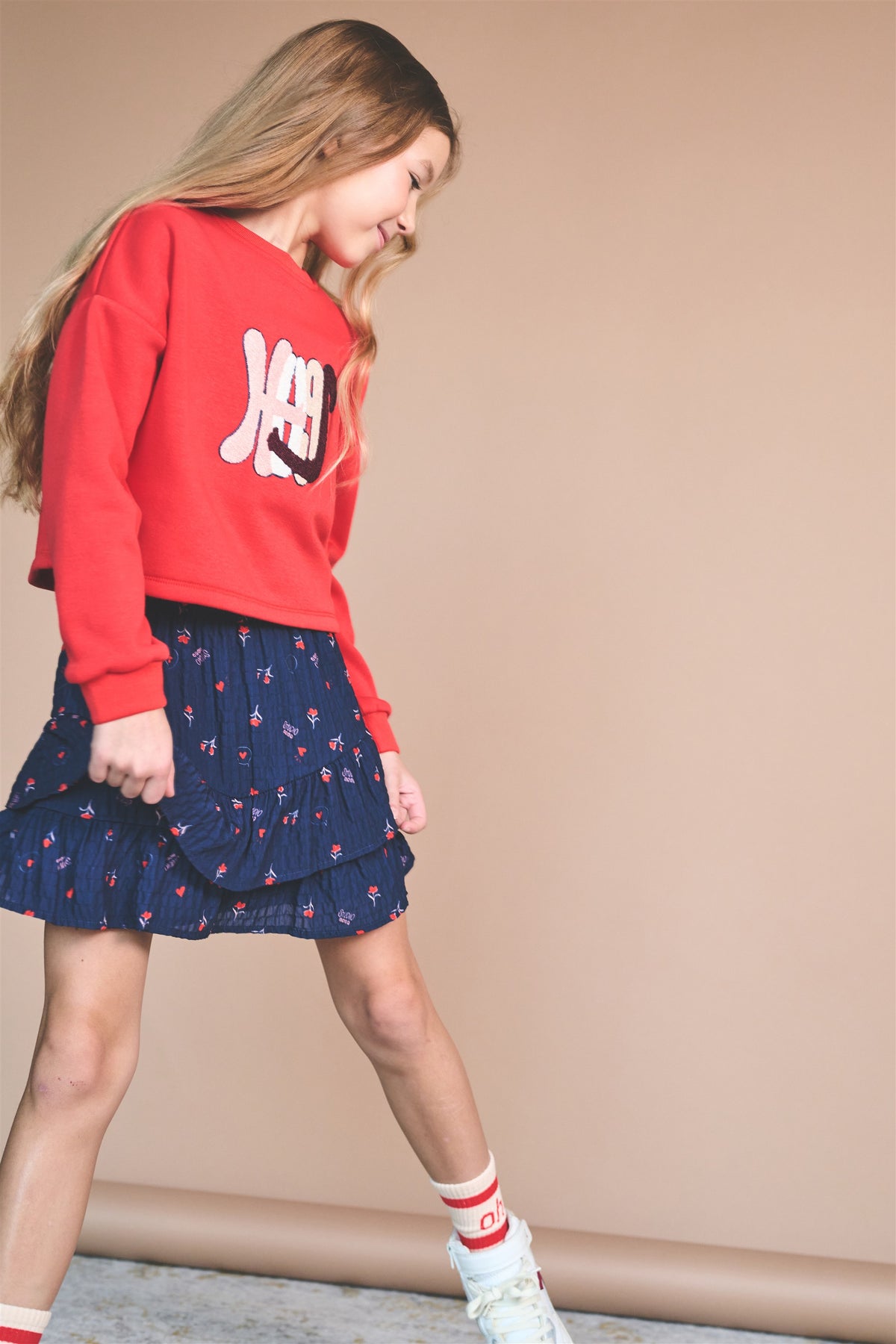 Kuya Cropped Zachte Sweater Rood