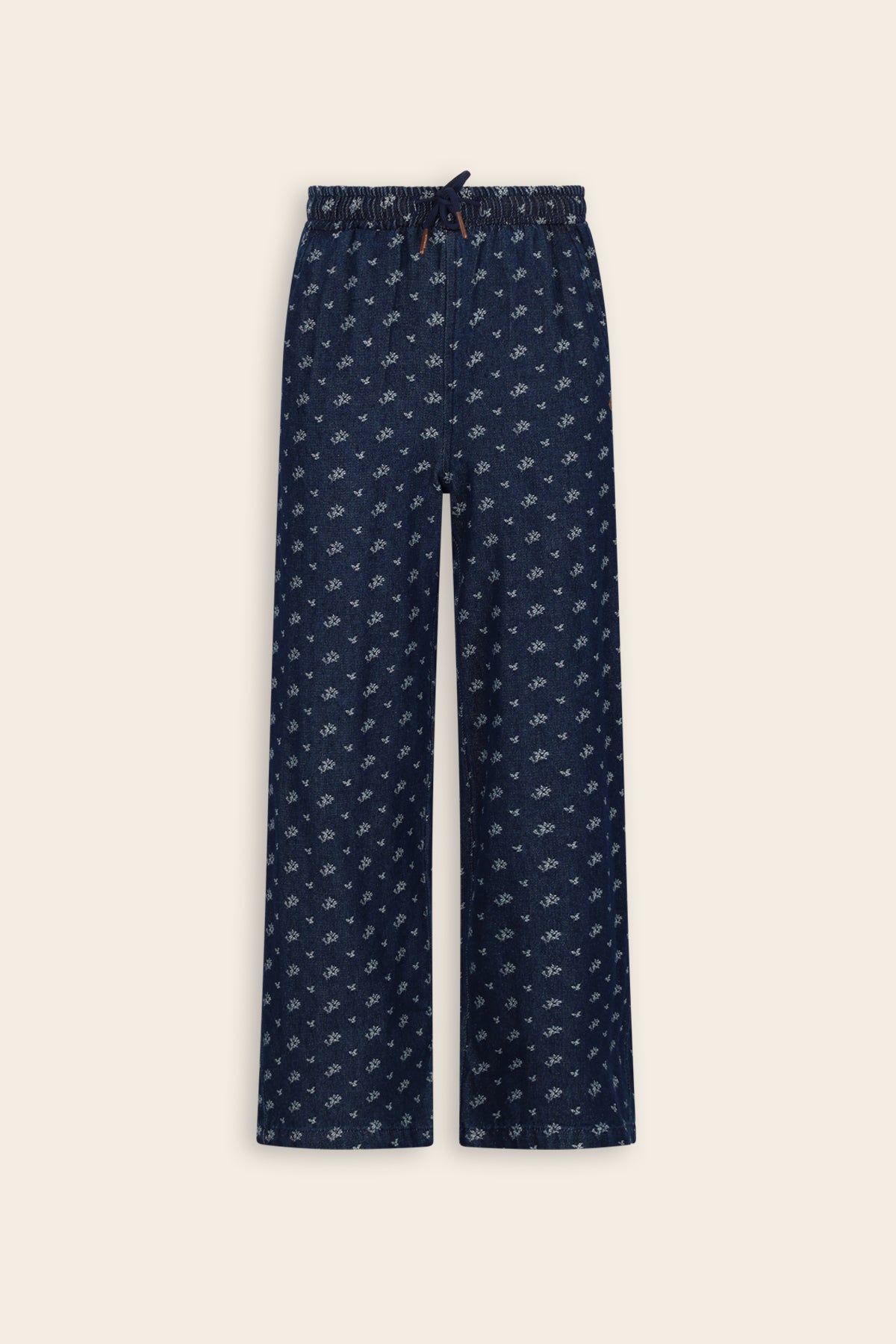 Sue Jacquard Denim Wide Leg Trousers Blue