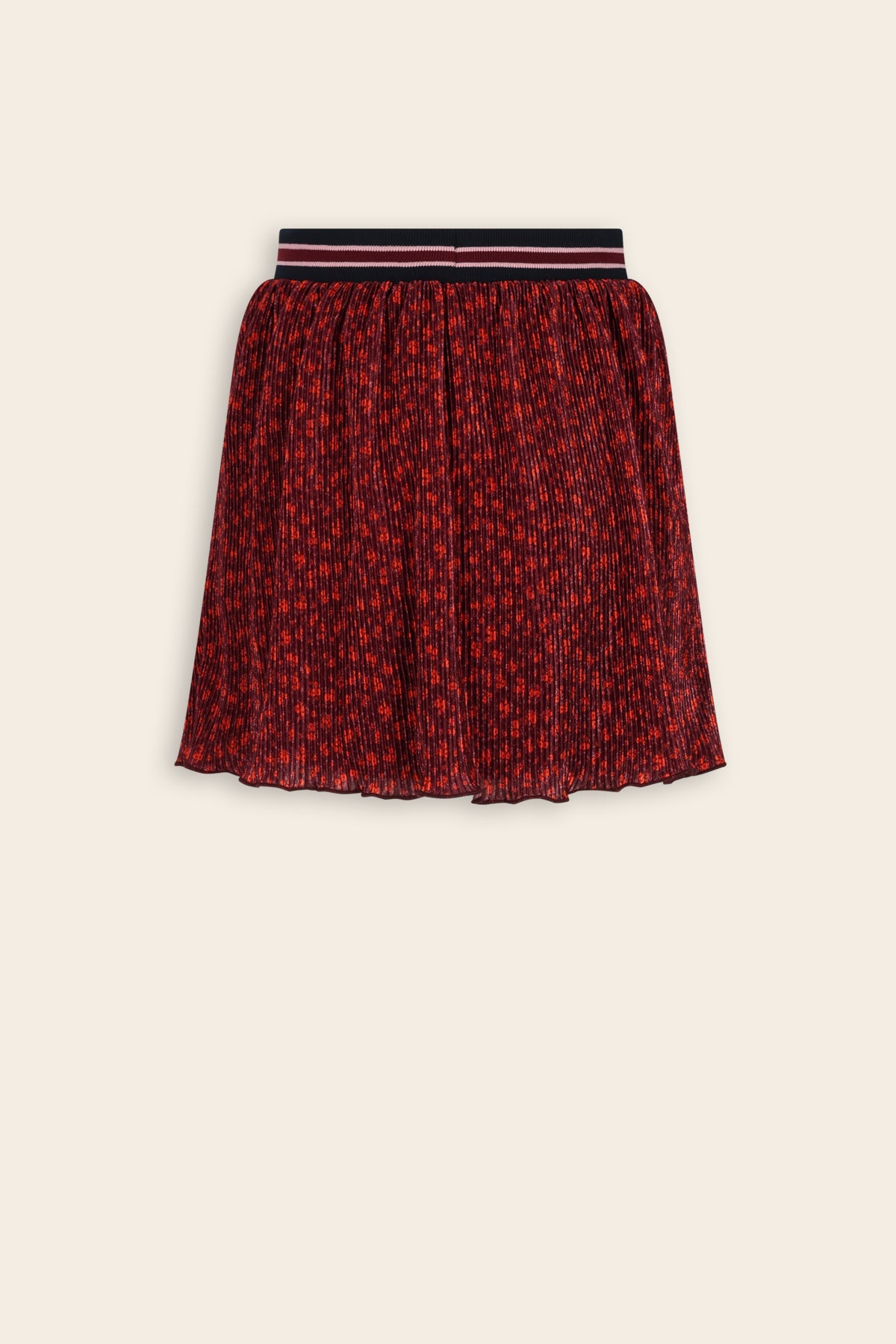 Nima Geprinte Plissee Rok Bordeaux