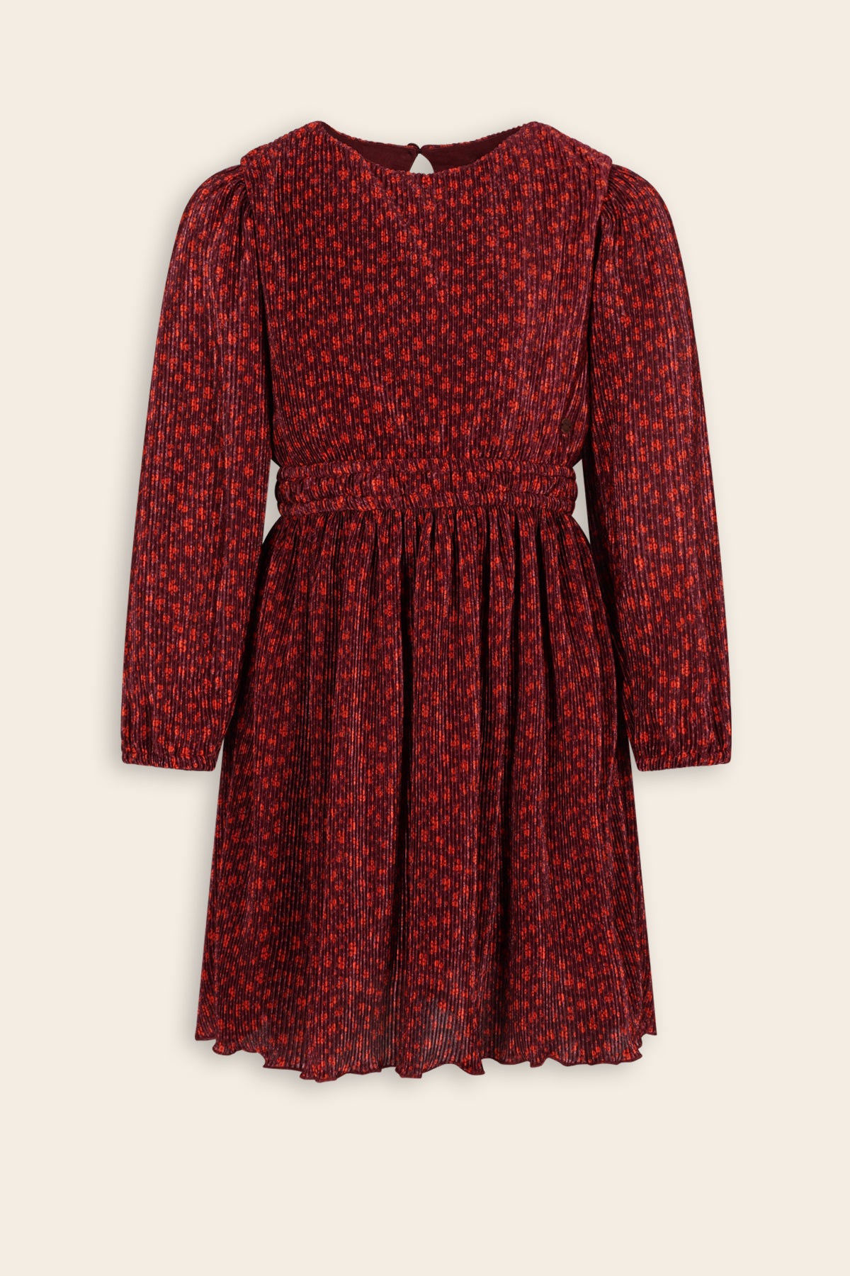 Mamai Geprinte Plissee Jurk Bordeaux
