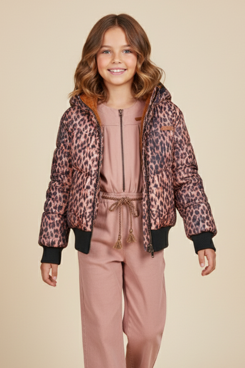 Reversible Winterjas & Twill Jumpsuit Oud Roze