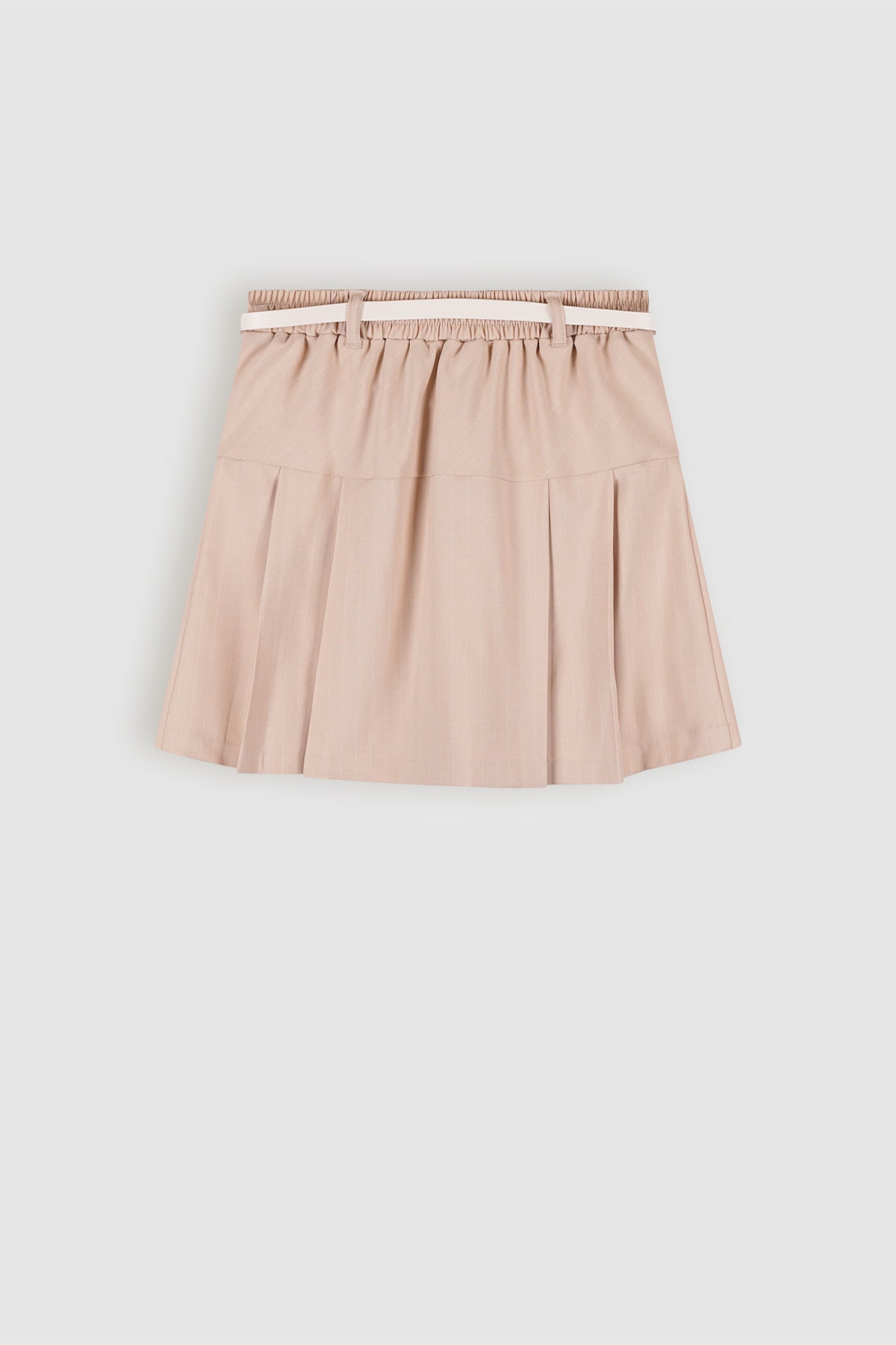 Nimmy Pinstripe Pleated Skirt Sand