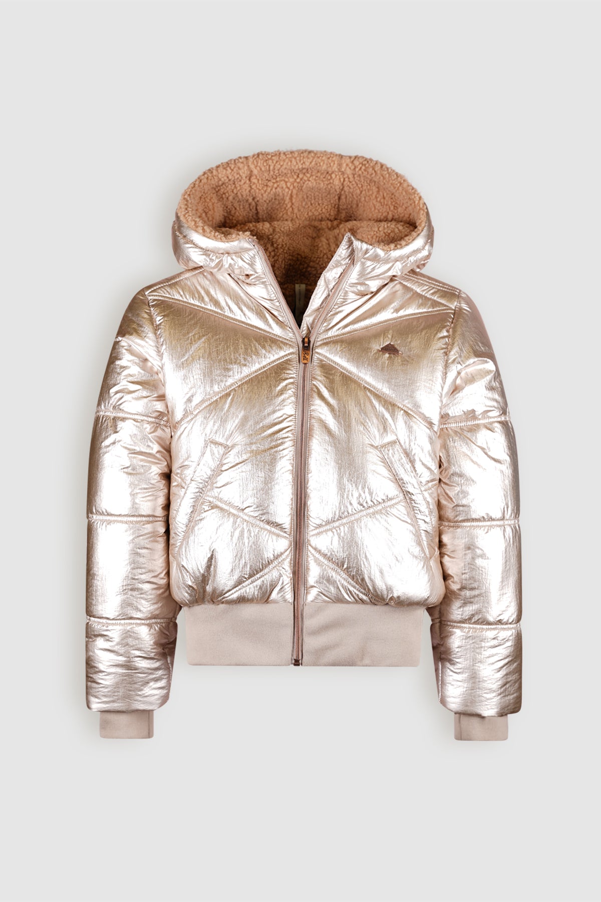 Boy Bomber Jacket with Hood Light Gold