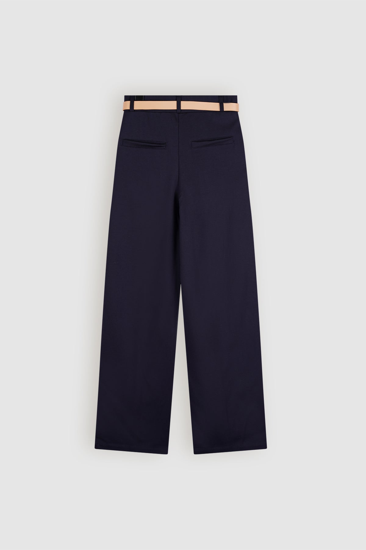 Salet Palazzo Pants with Belt Navy