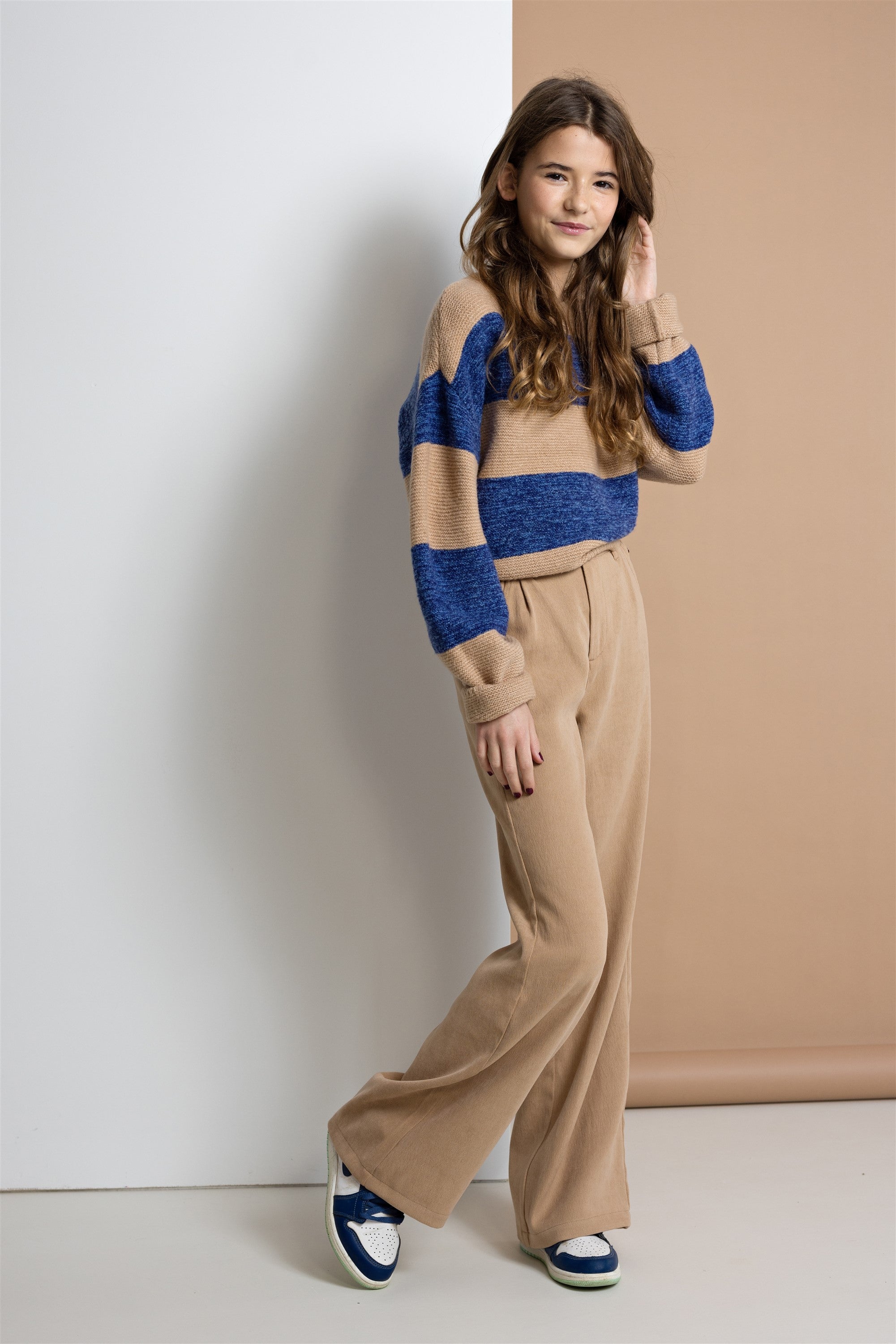 Sayla Twill Palazzo Pants Sand