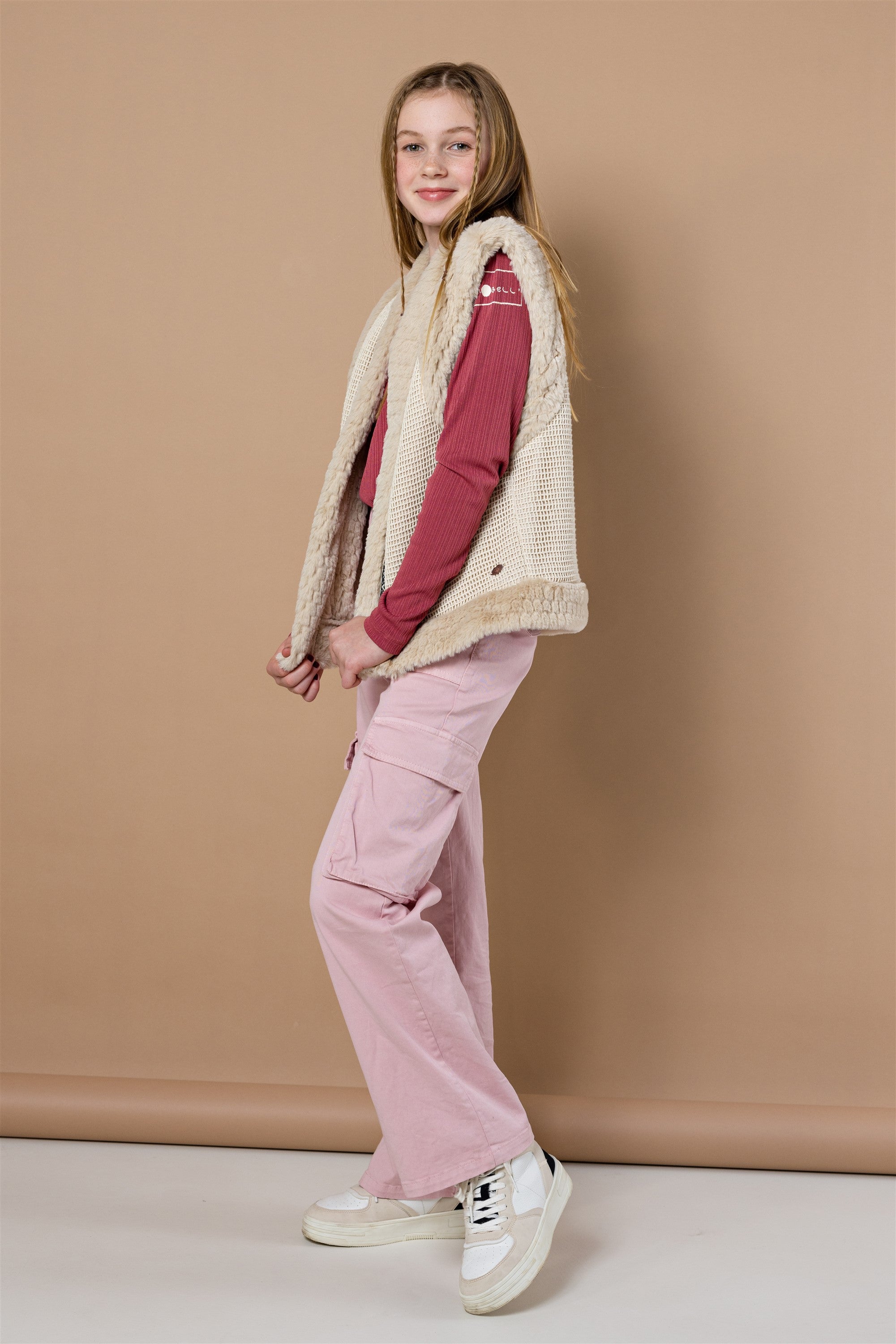 Susy Garment Dyed Twill Cargo Broek Roze