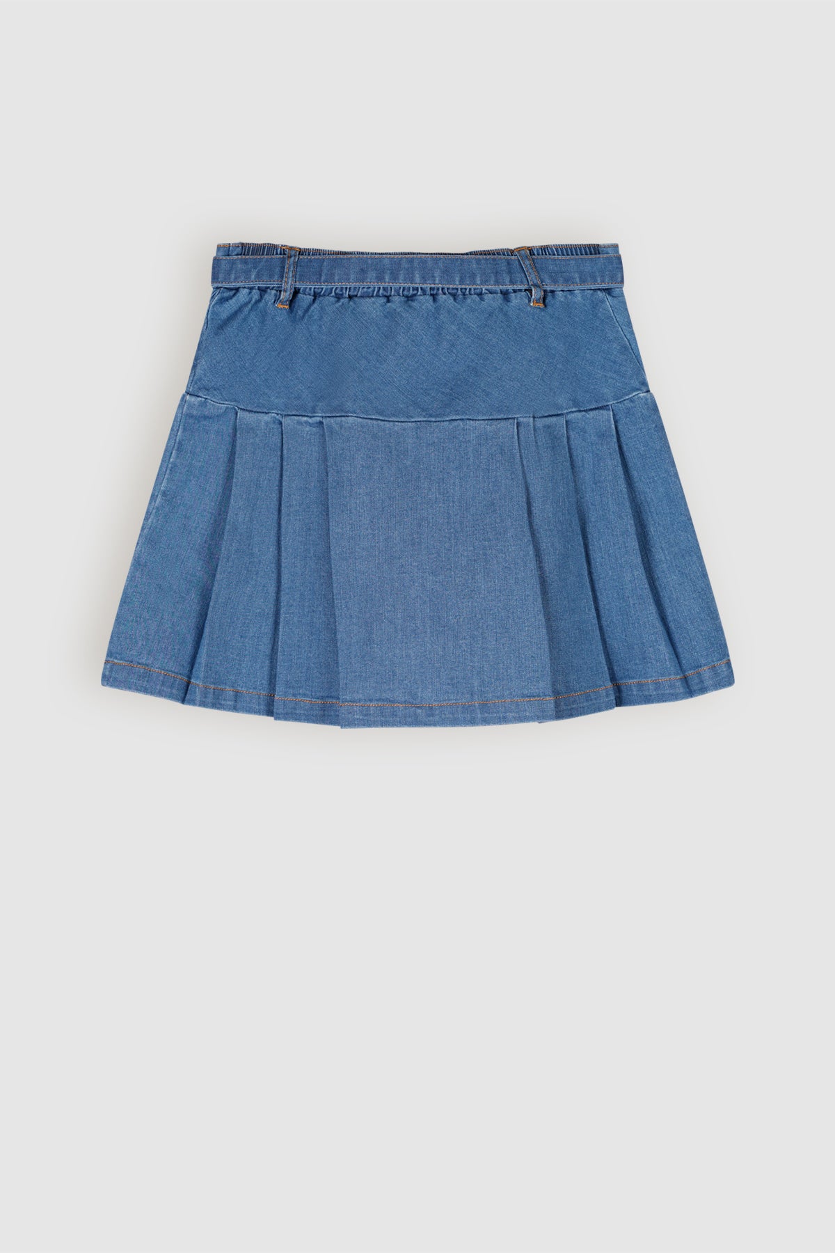 Nimmy Denim Pleated Skirt Blue