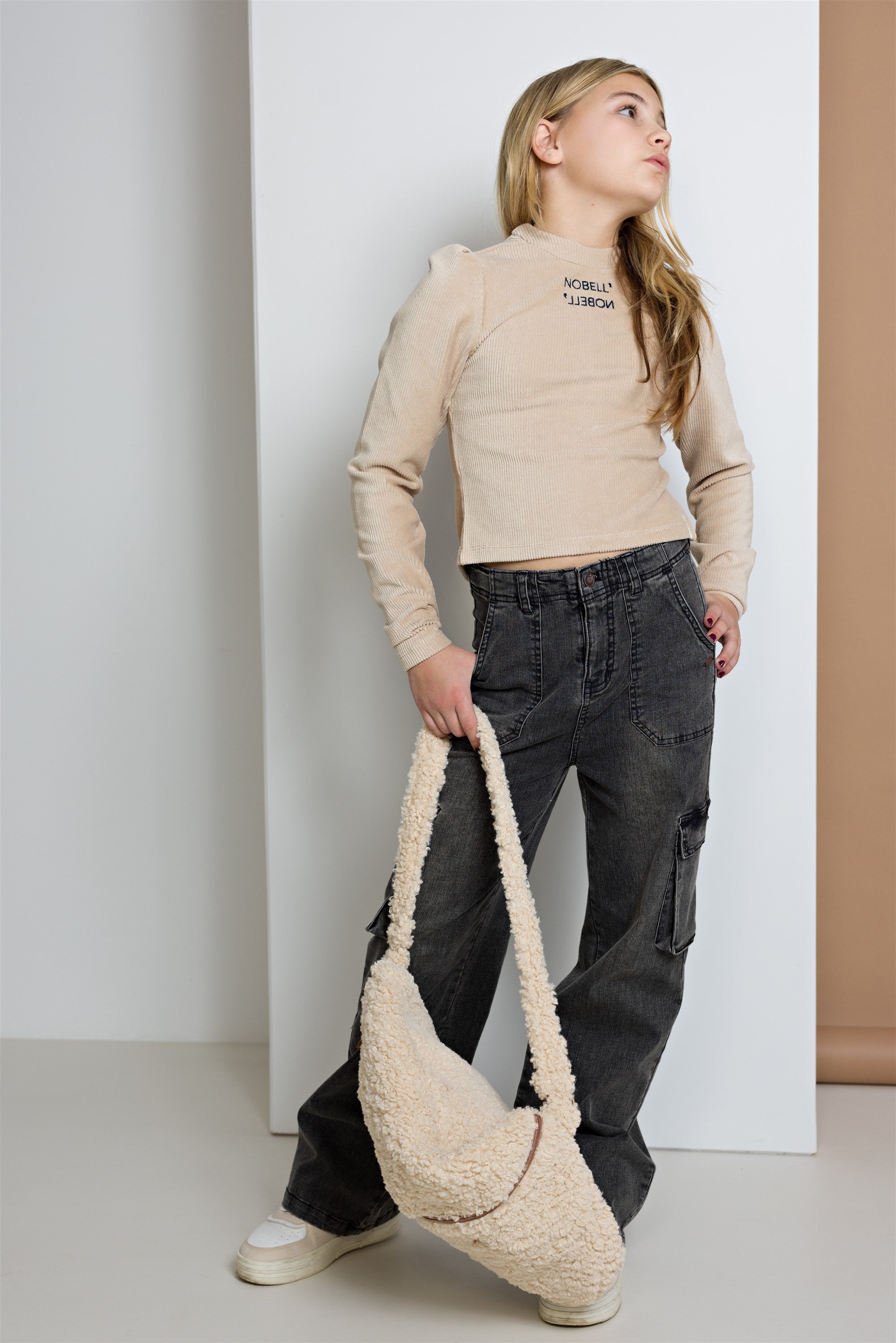 Susy Denim Cargo Broek Zwart