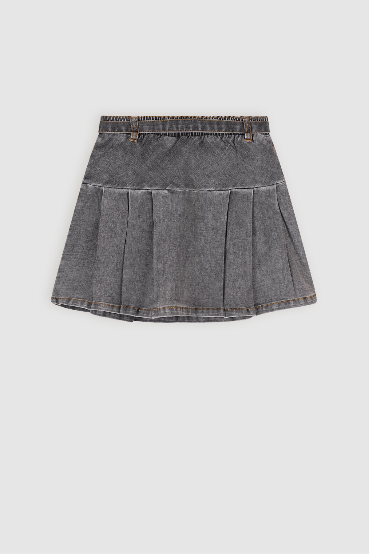 Nimmy Denim Pleated Skirt Black