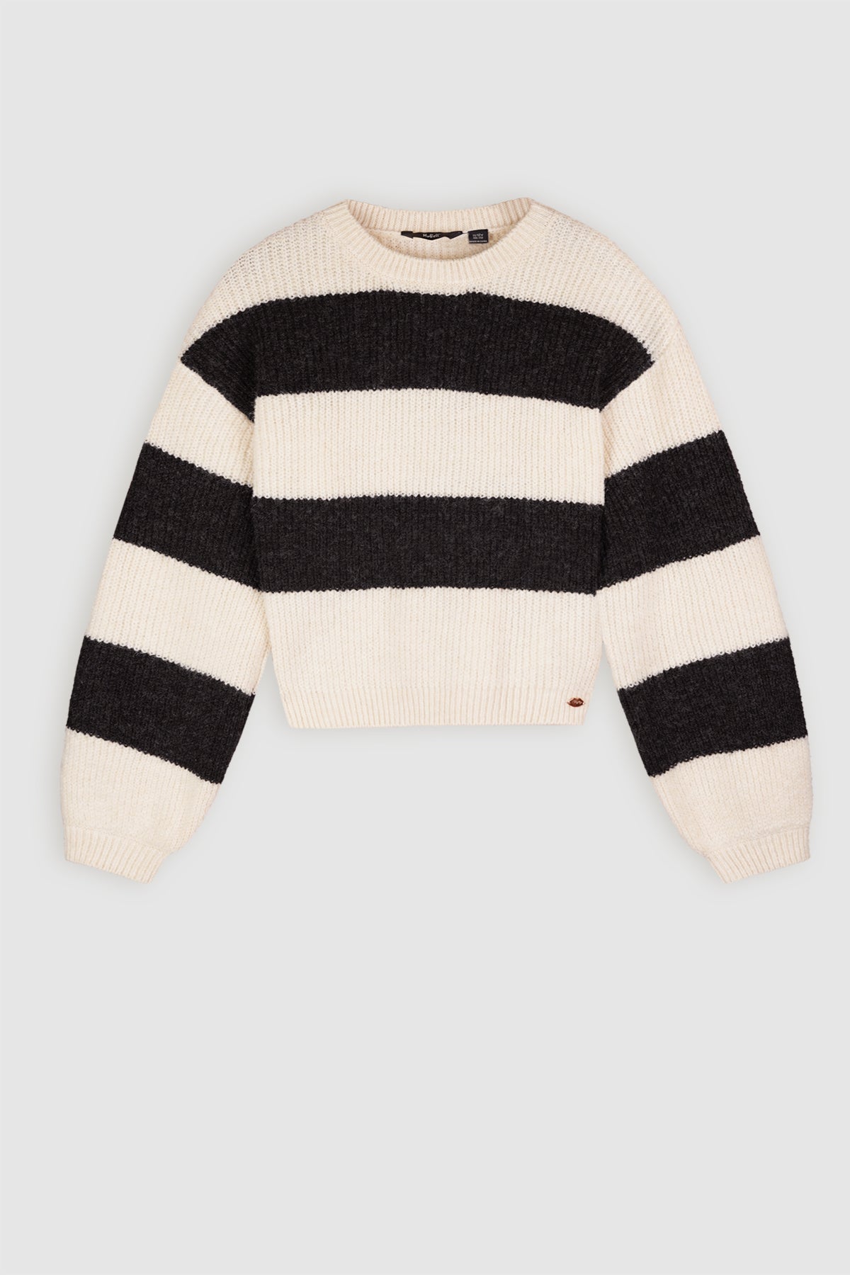 Kate Gestreepte Gebreide Sweater Zwart