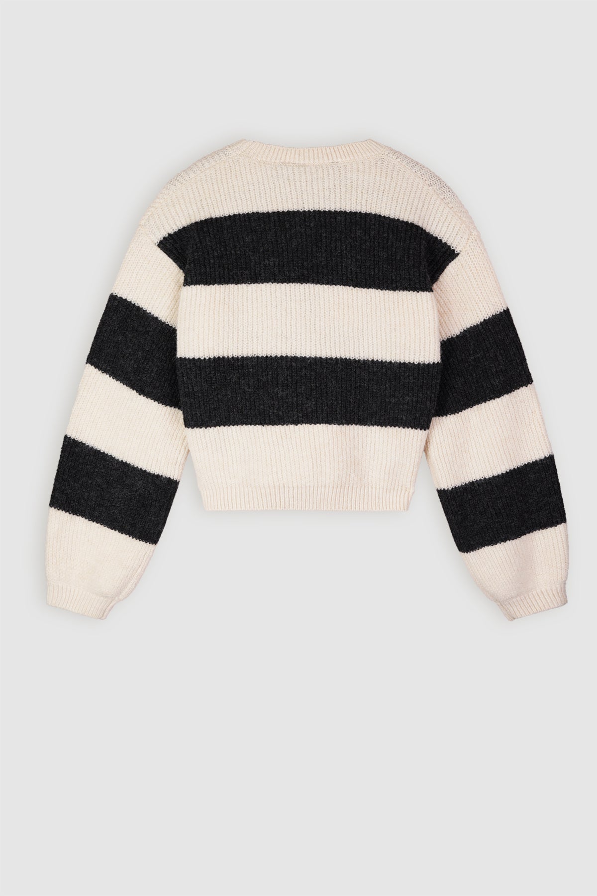 Kate Gestreepte Gebreide Sweater Zwart