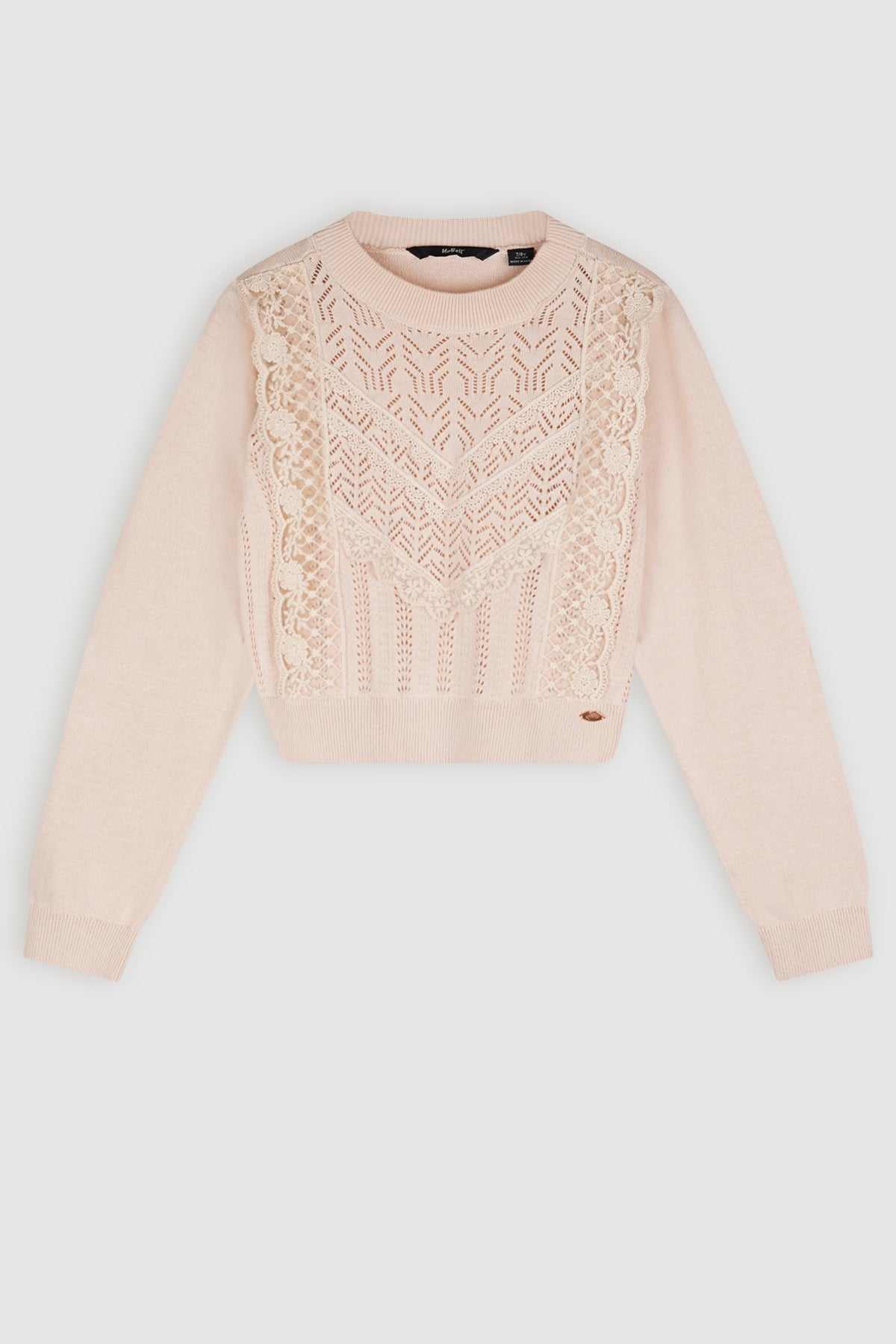 Kader Gebreide Sweater met Crochetdetails Ivoor