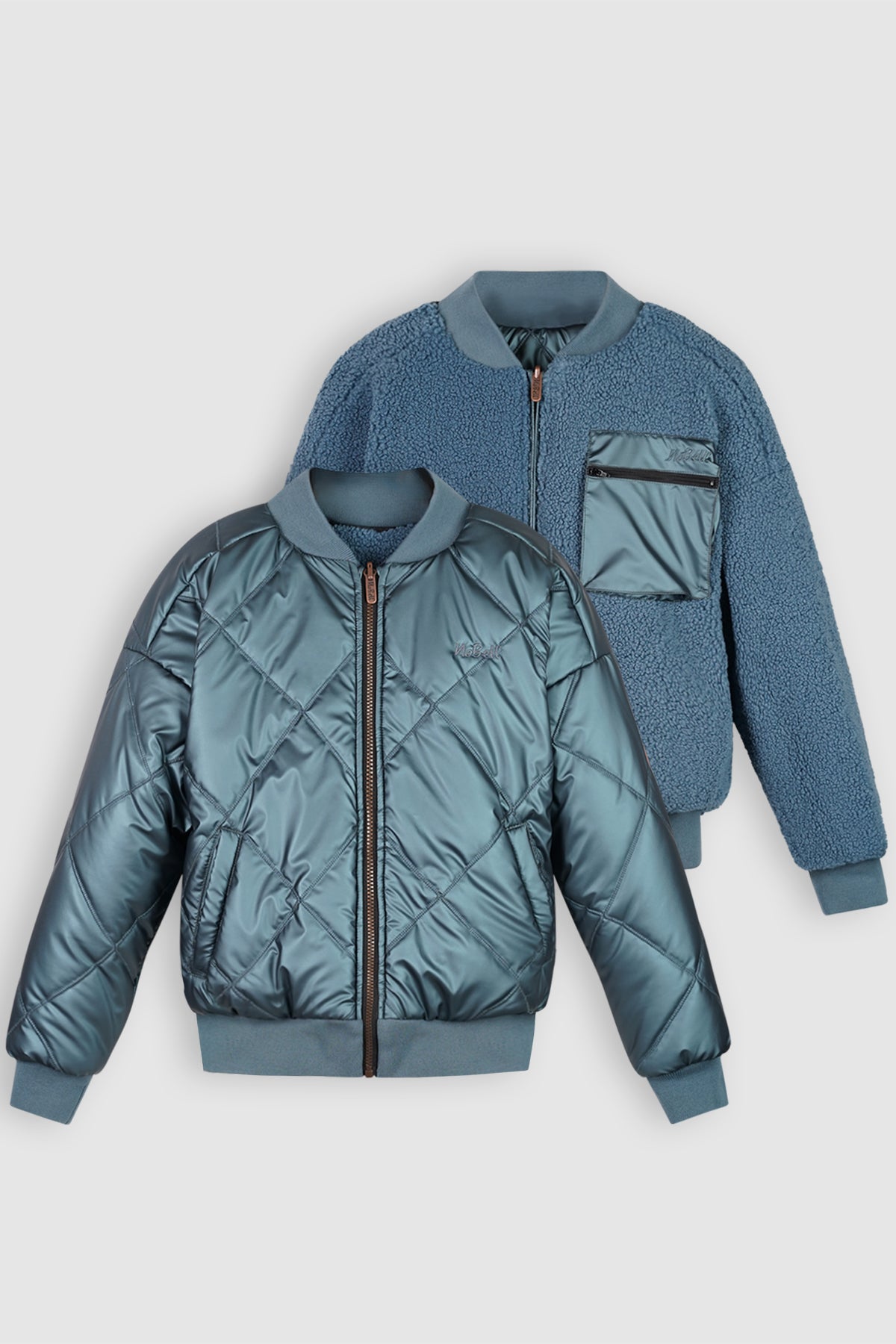 Bomber Reversible Winterjas Blauw