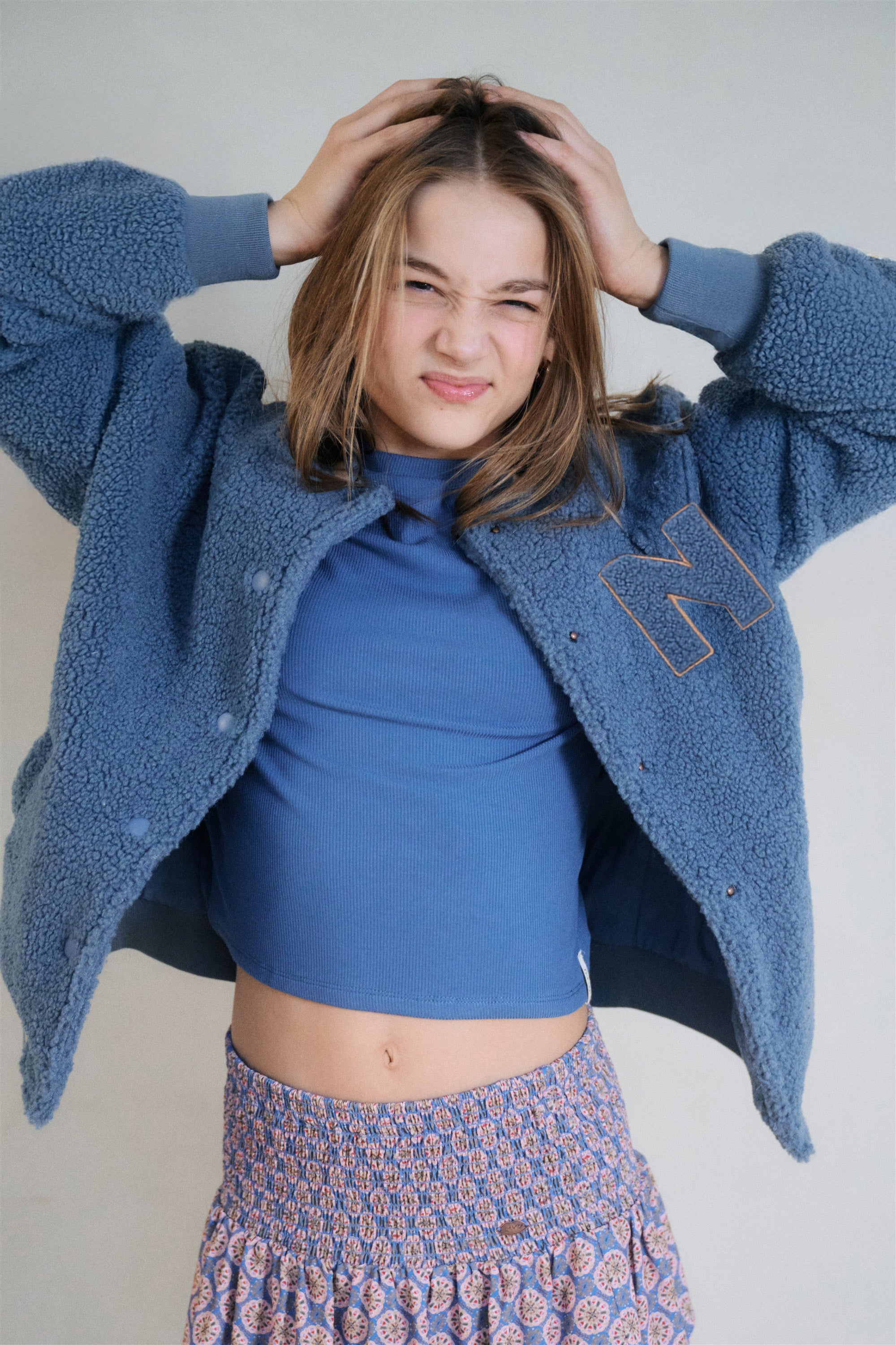 Darsy Varsity Teddy Jas Blauw