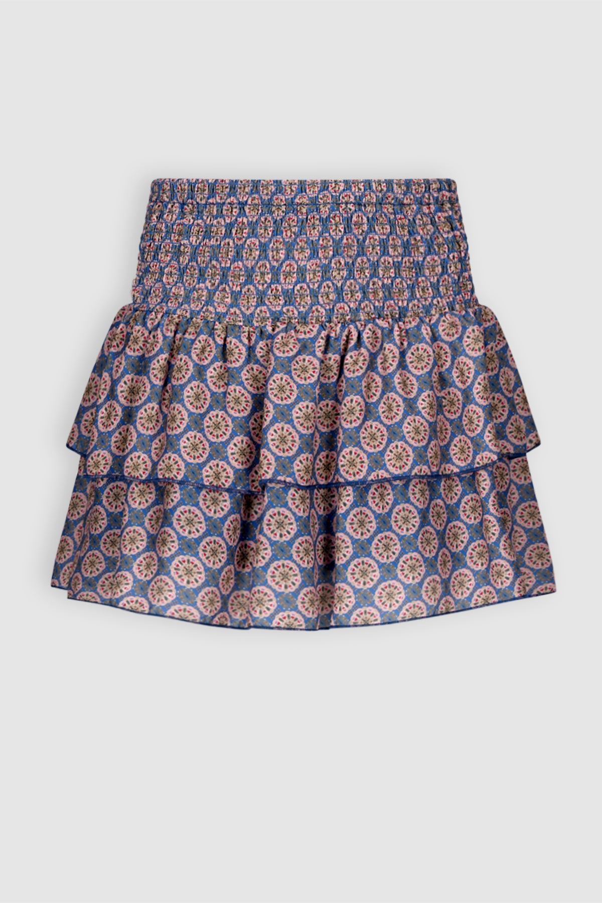 Nika Gesmokte Rok Blauw