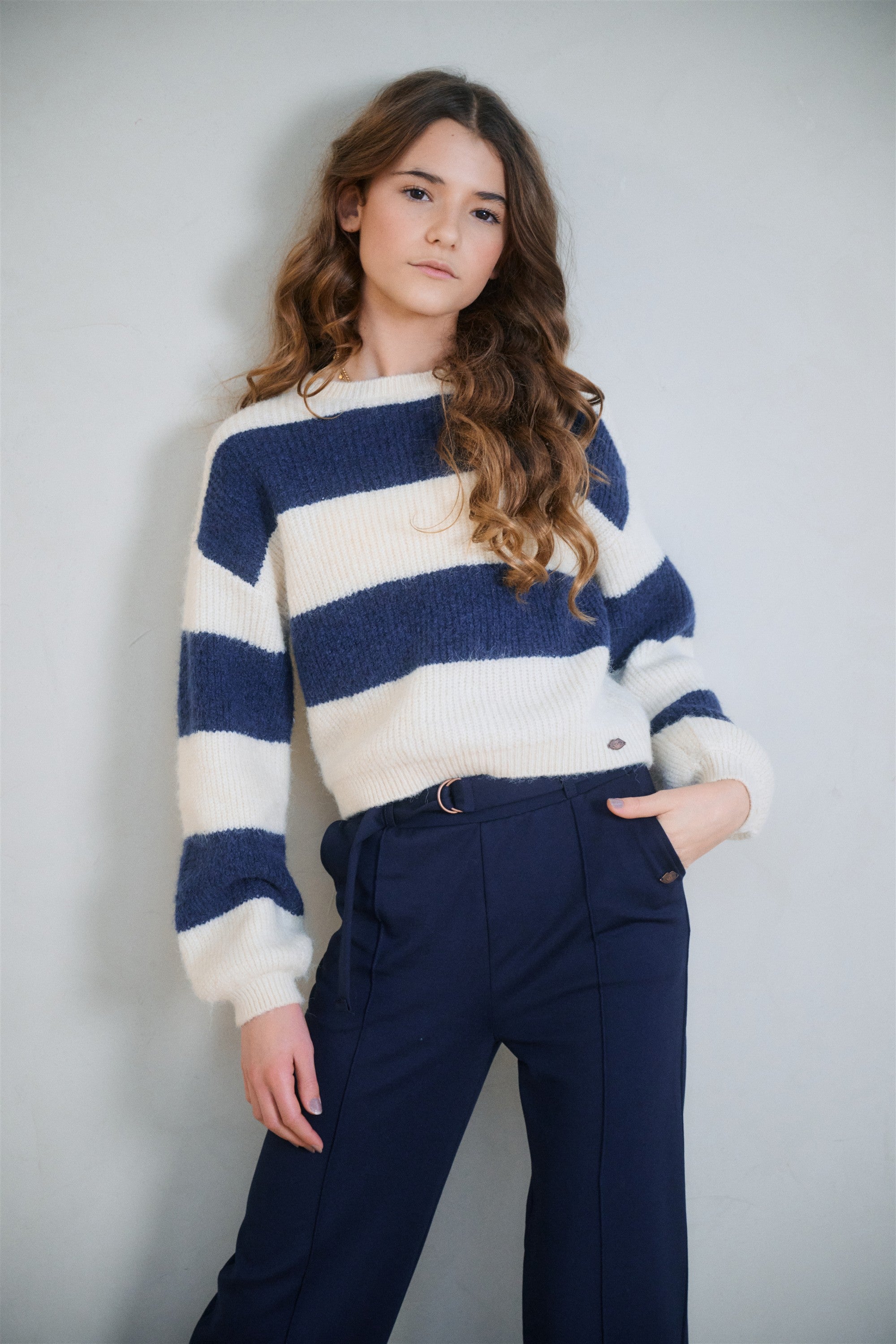 Kate Gestreepte Trui DonkerBlauw