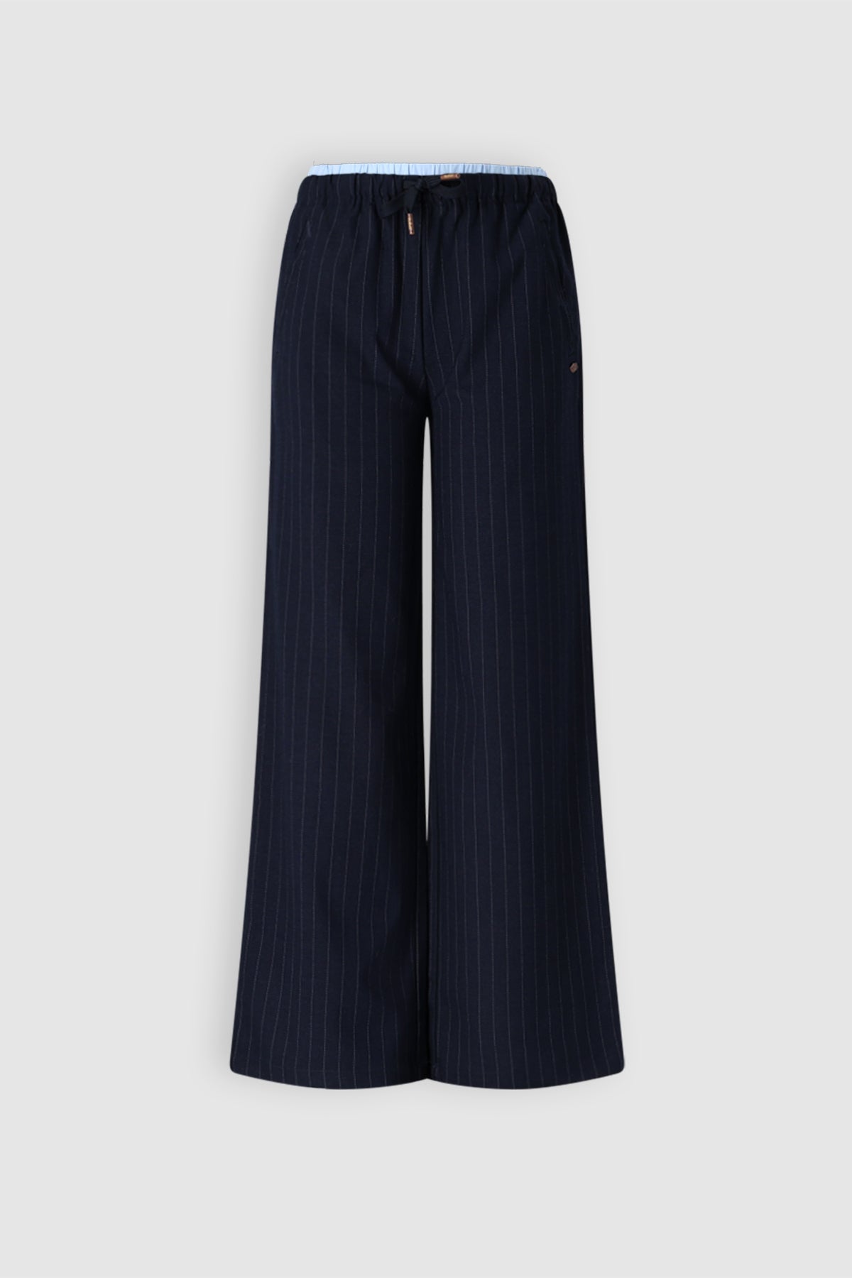 Sub Krijtstreep Broek DonkerBlauw