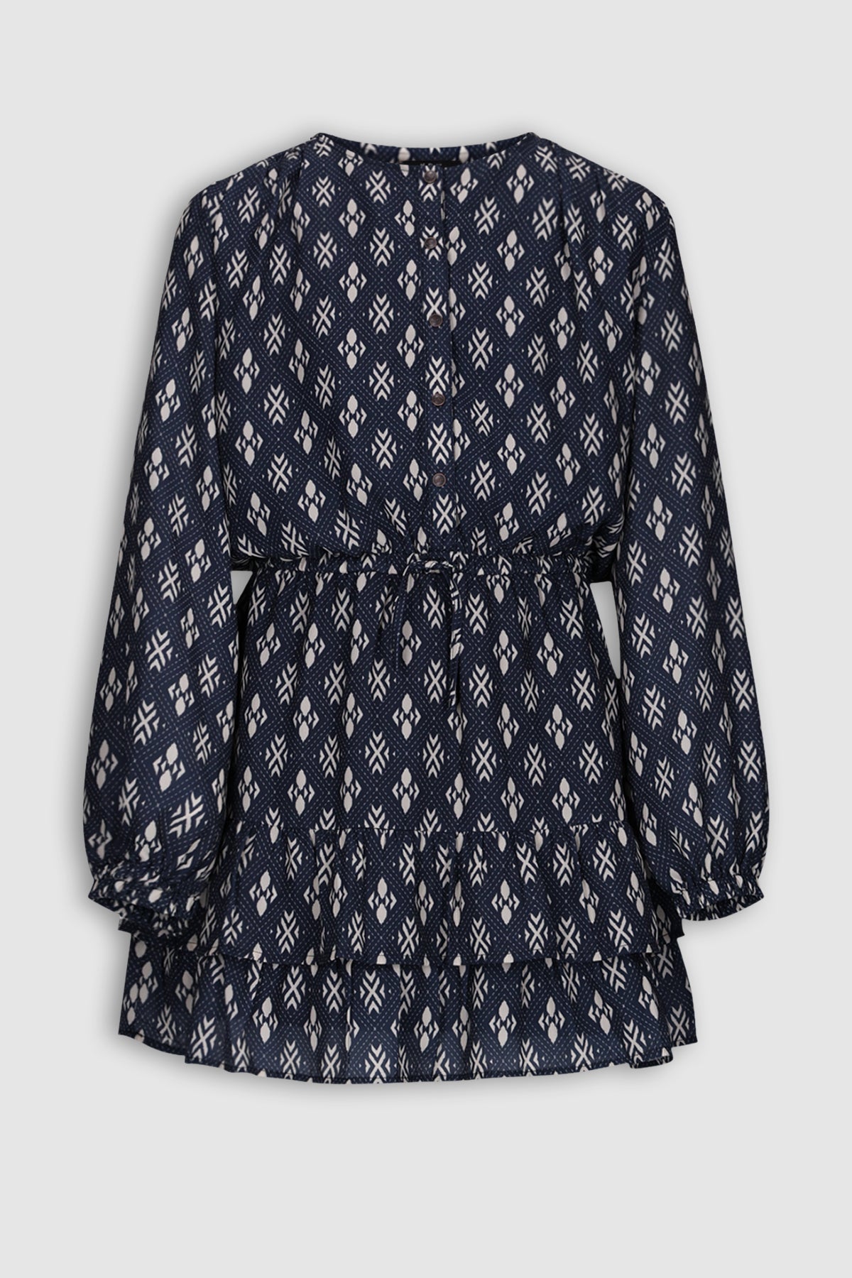 Mayal Geprinte Jurk Donkerblauw