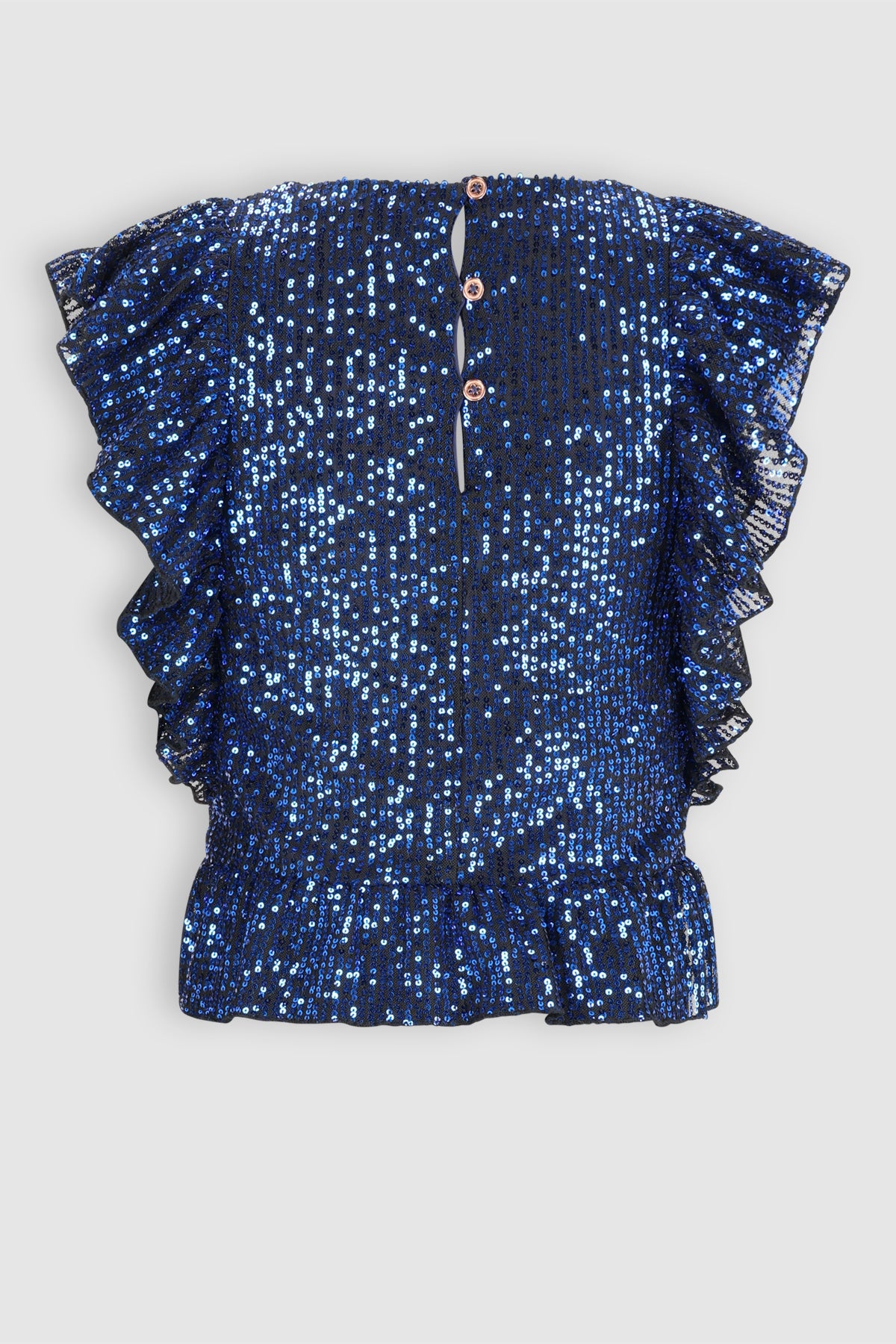 Teddy Pailletten Top Blauw