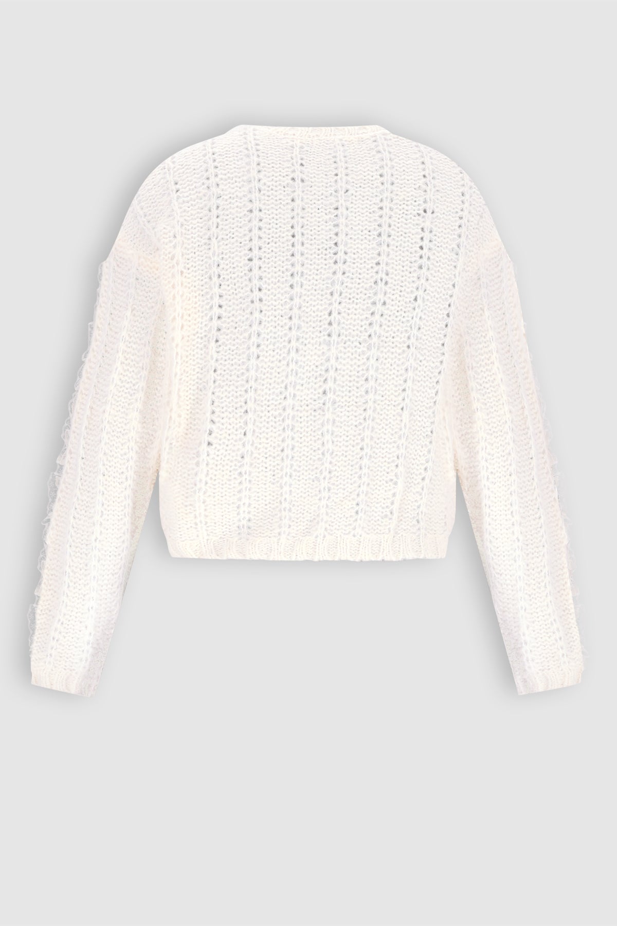 Katy Gebreide Trui met Kant Ivoor