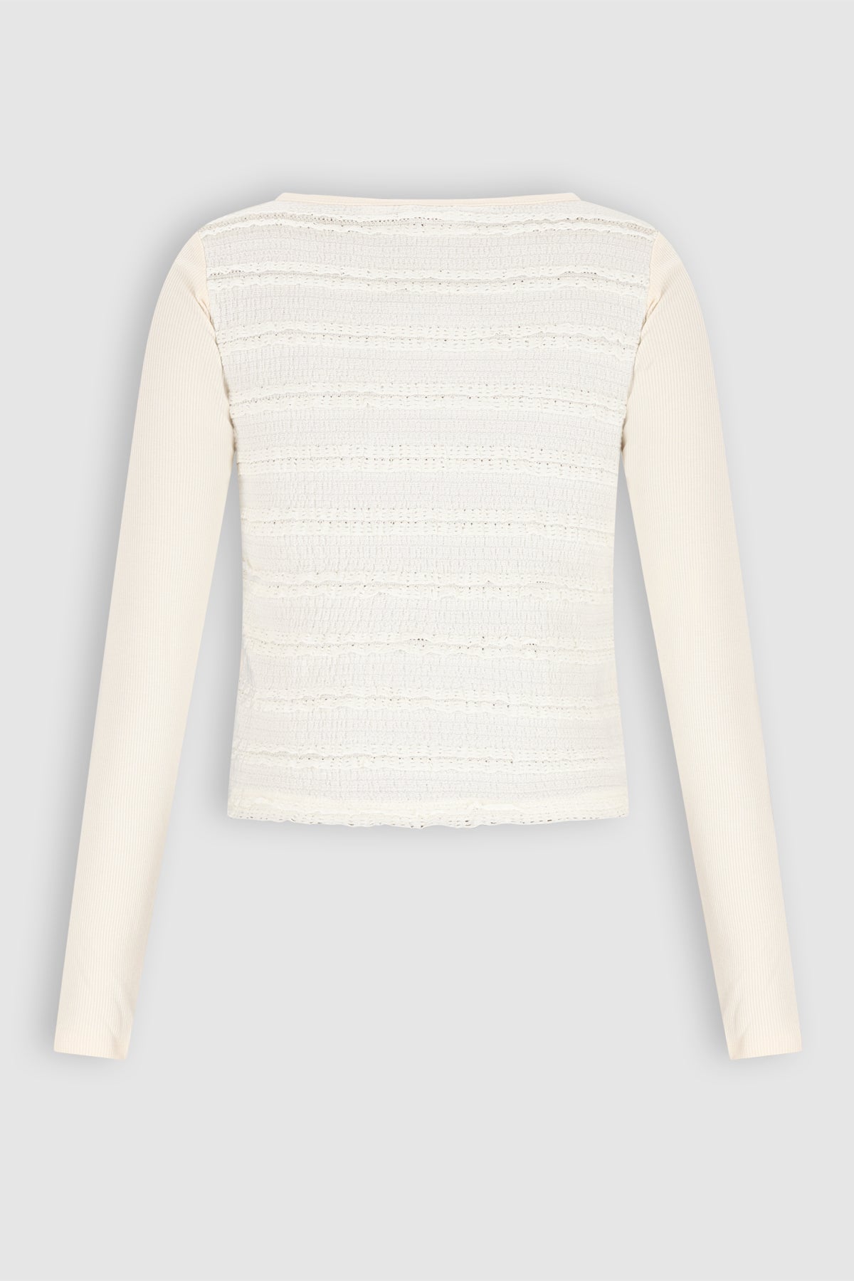 Kallet Jersey Top Lange mouw Ivoor