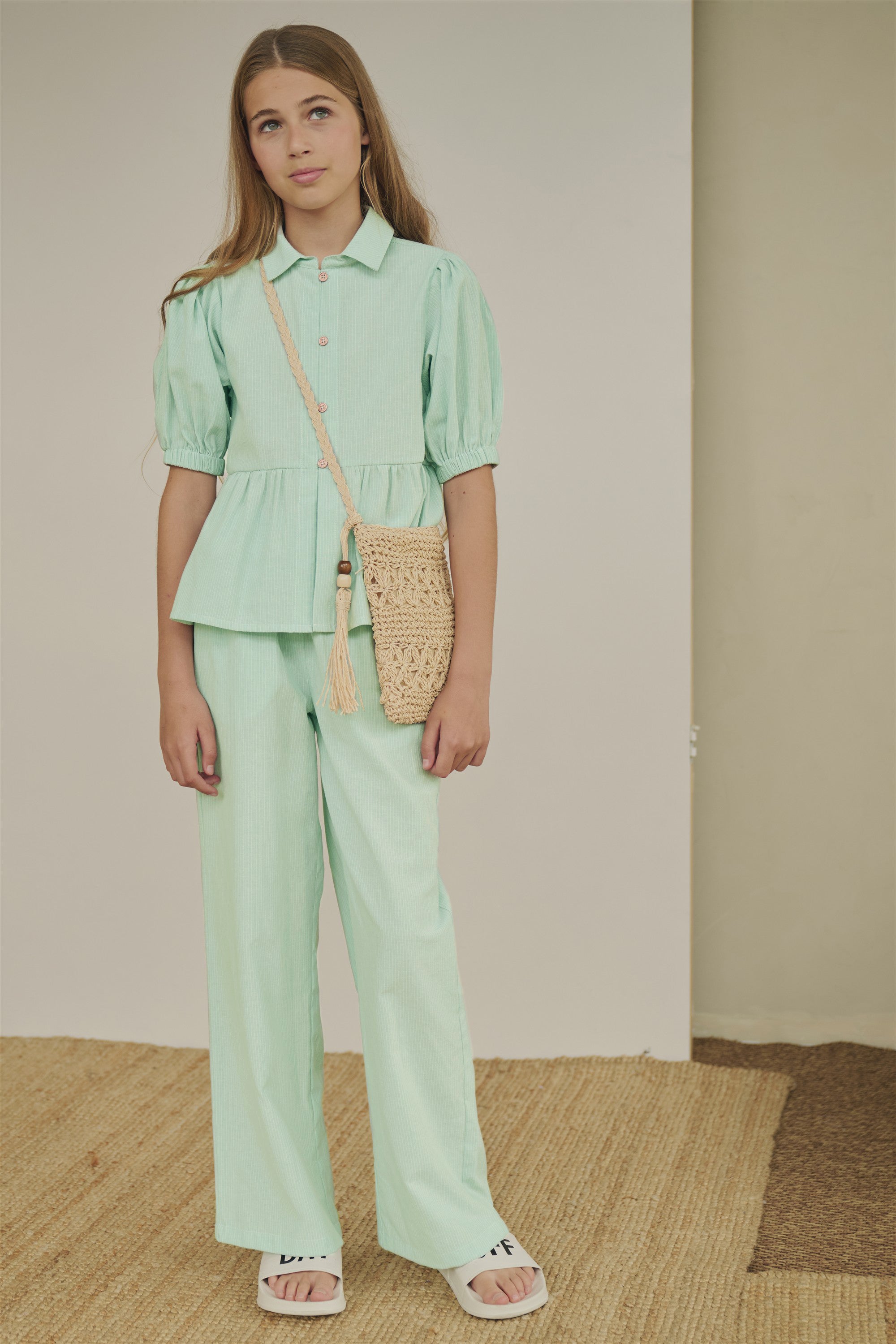 Tiggs Gestreepte Blouse Pofmouw Groen