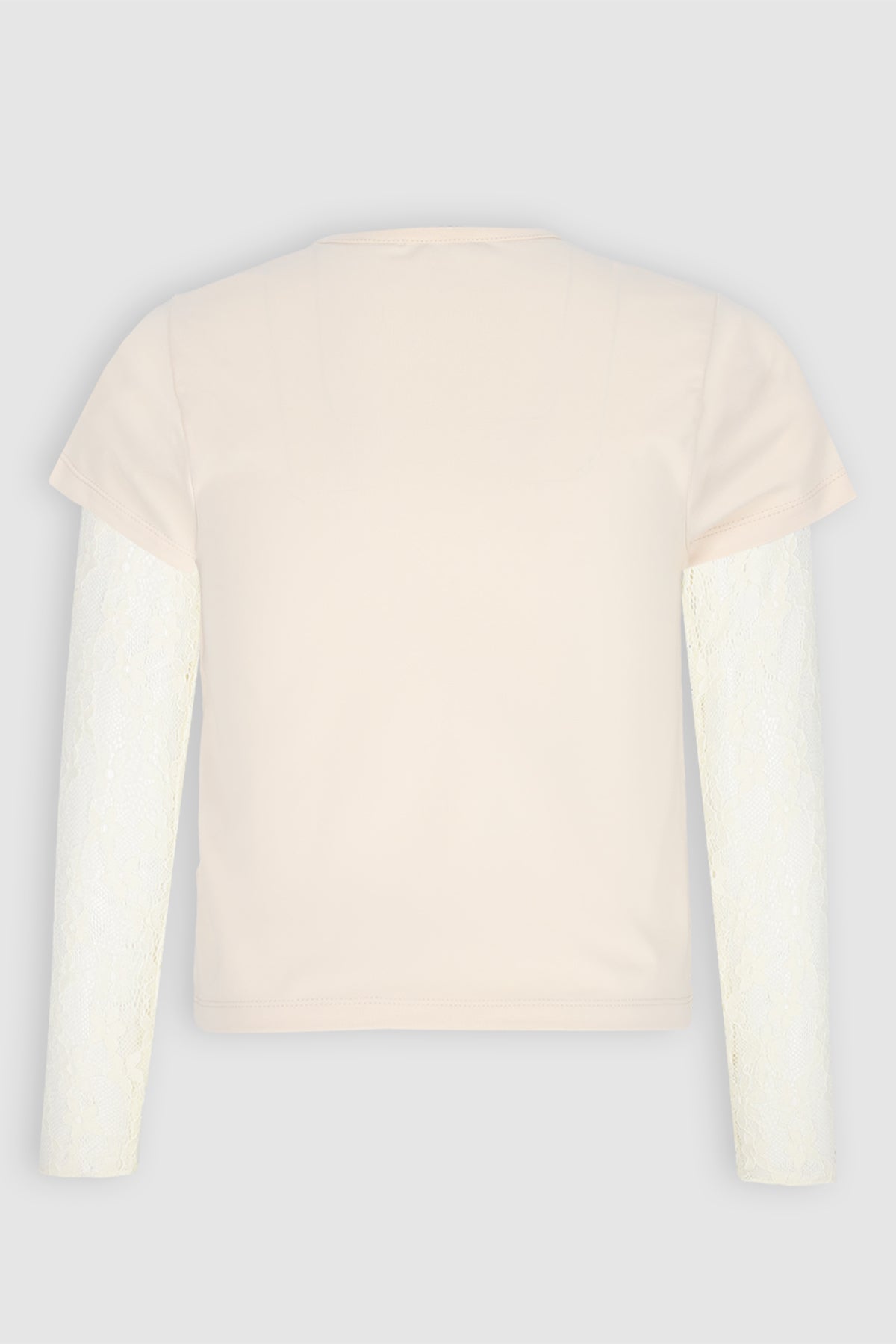 Kase Tshirt met kanten mouwen Ivoor