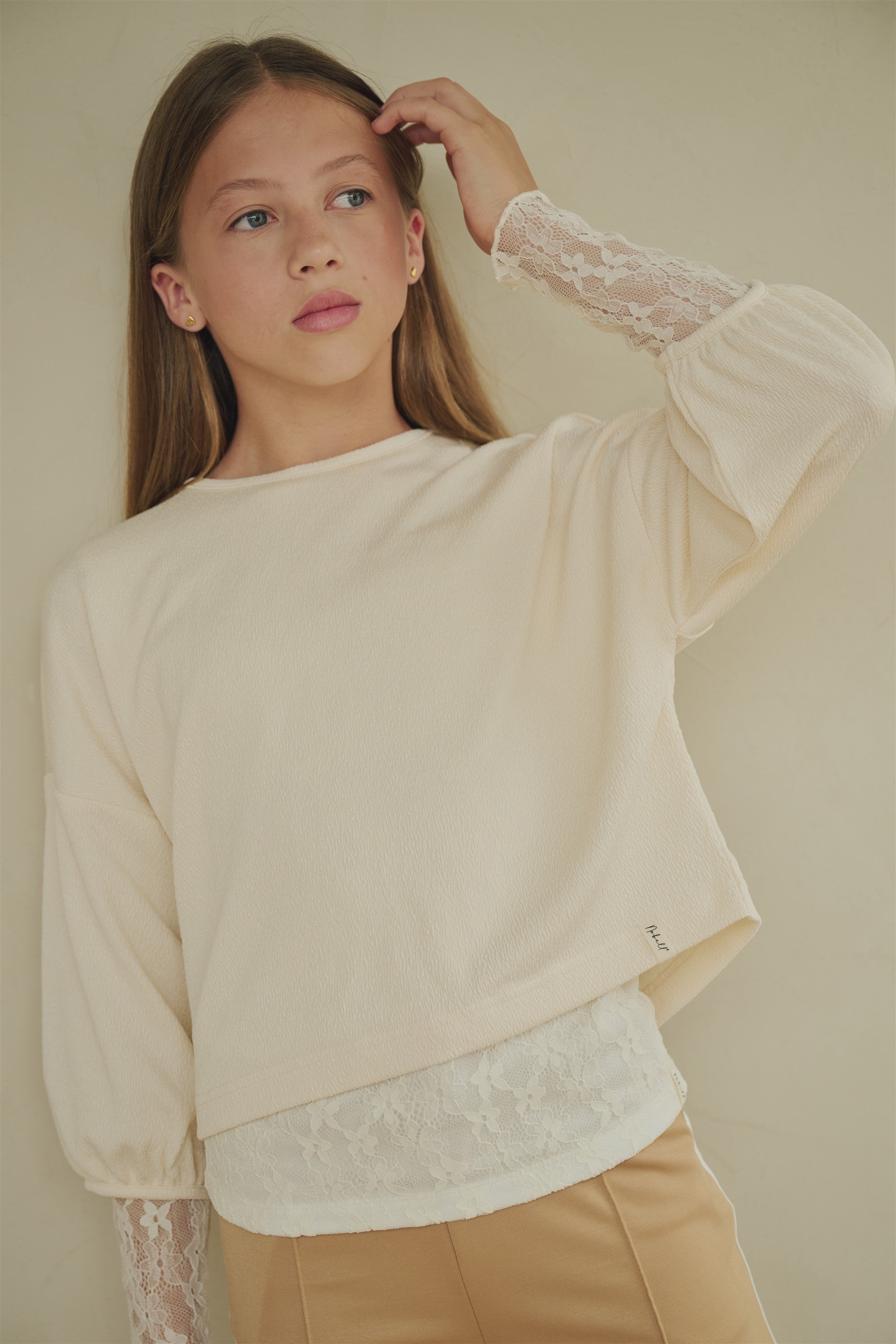 Kess Oversized Crop Top Ivoor