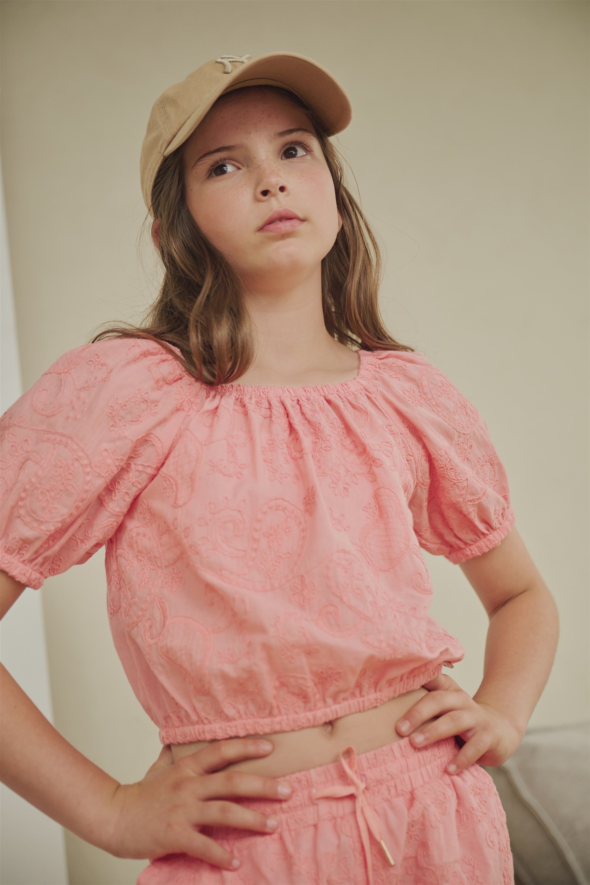 Tomu Geborduurde Blouse Roze