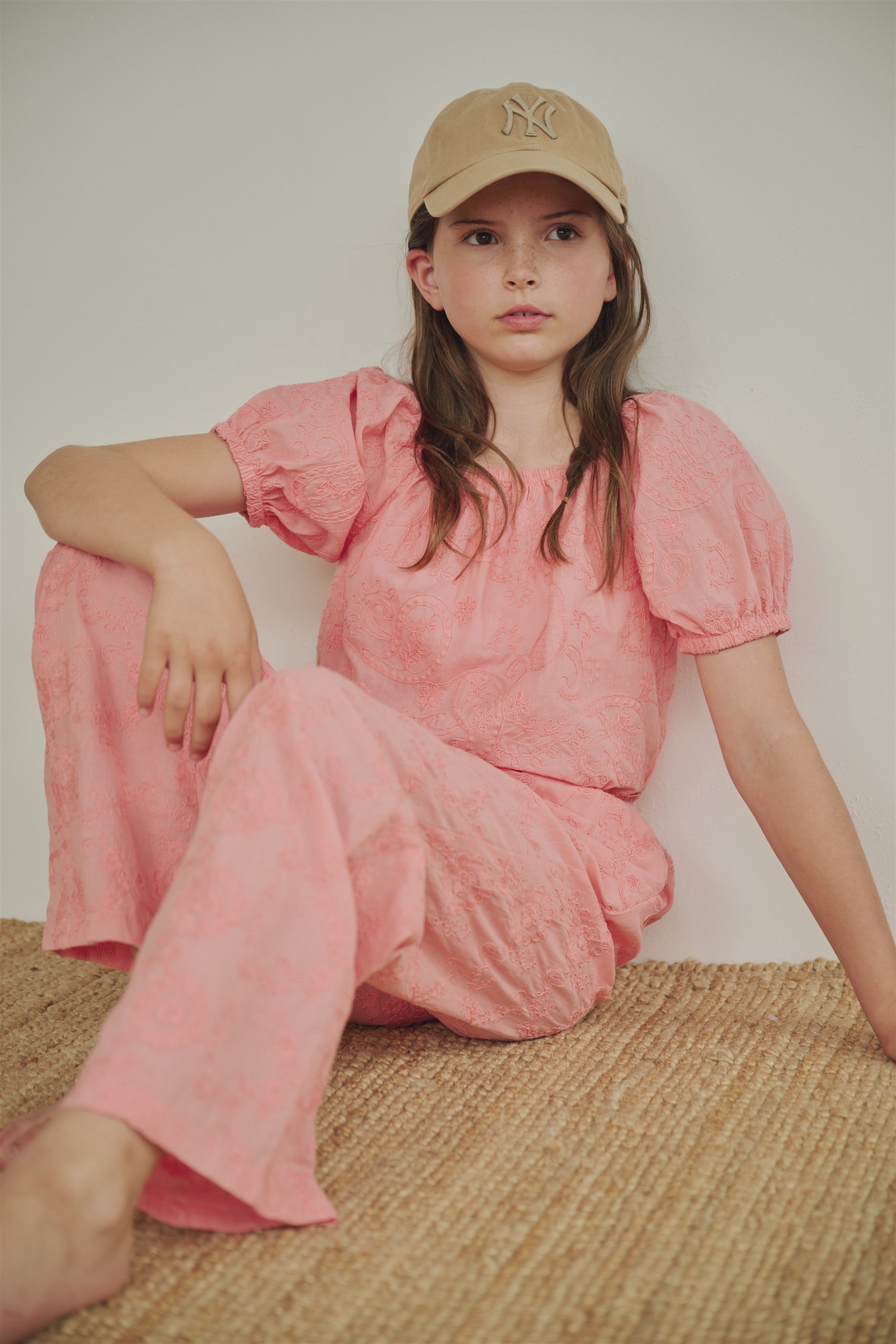 Tomu Geborduurde Blouse Roze