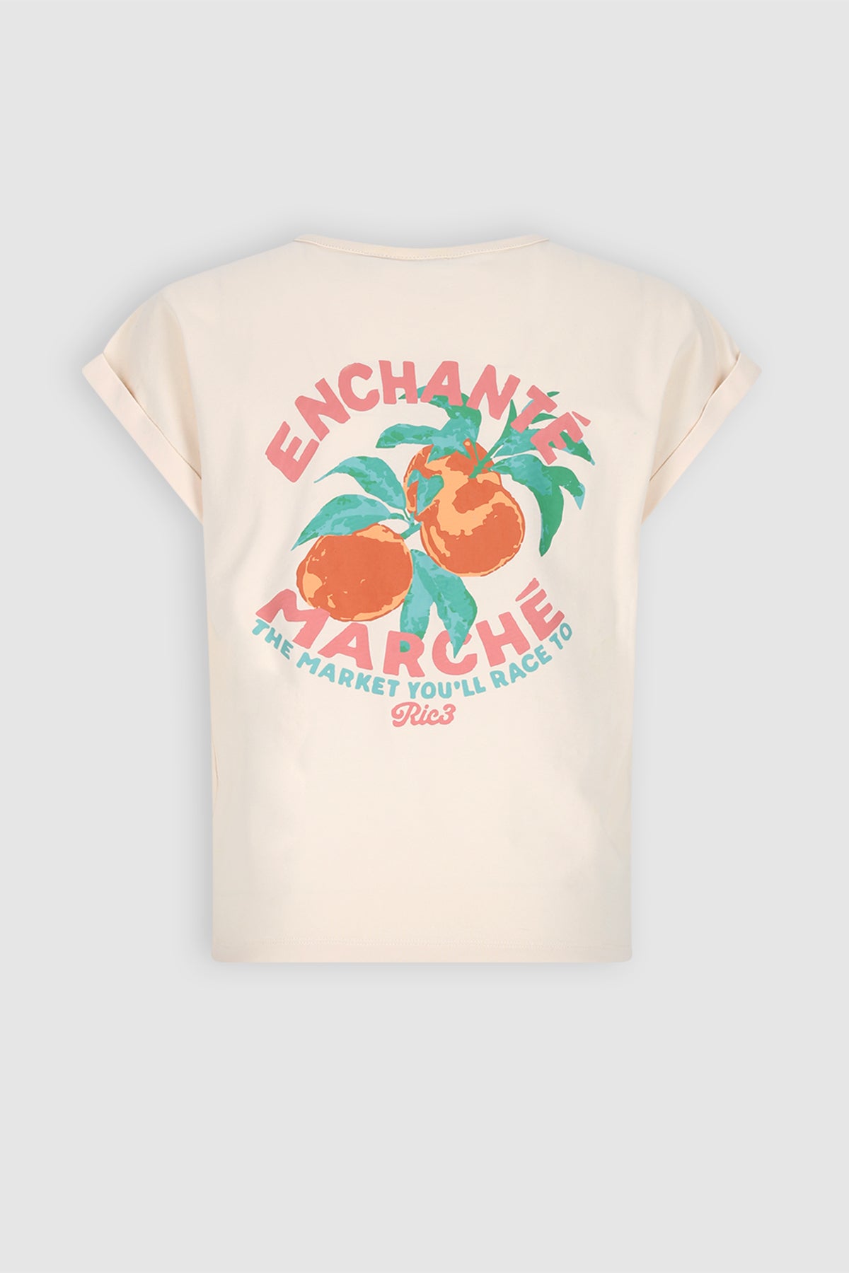 Kasis Tshirt met Enchante rugprint Ivoor