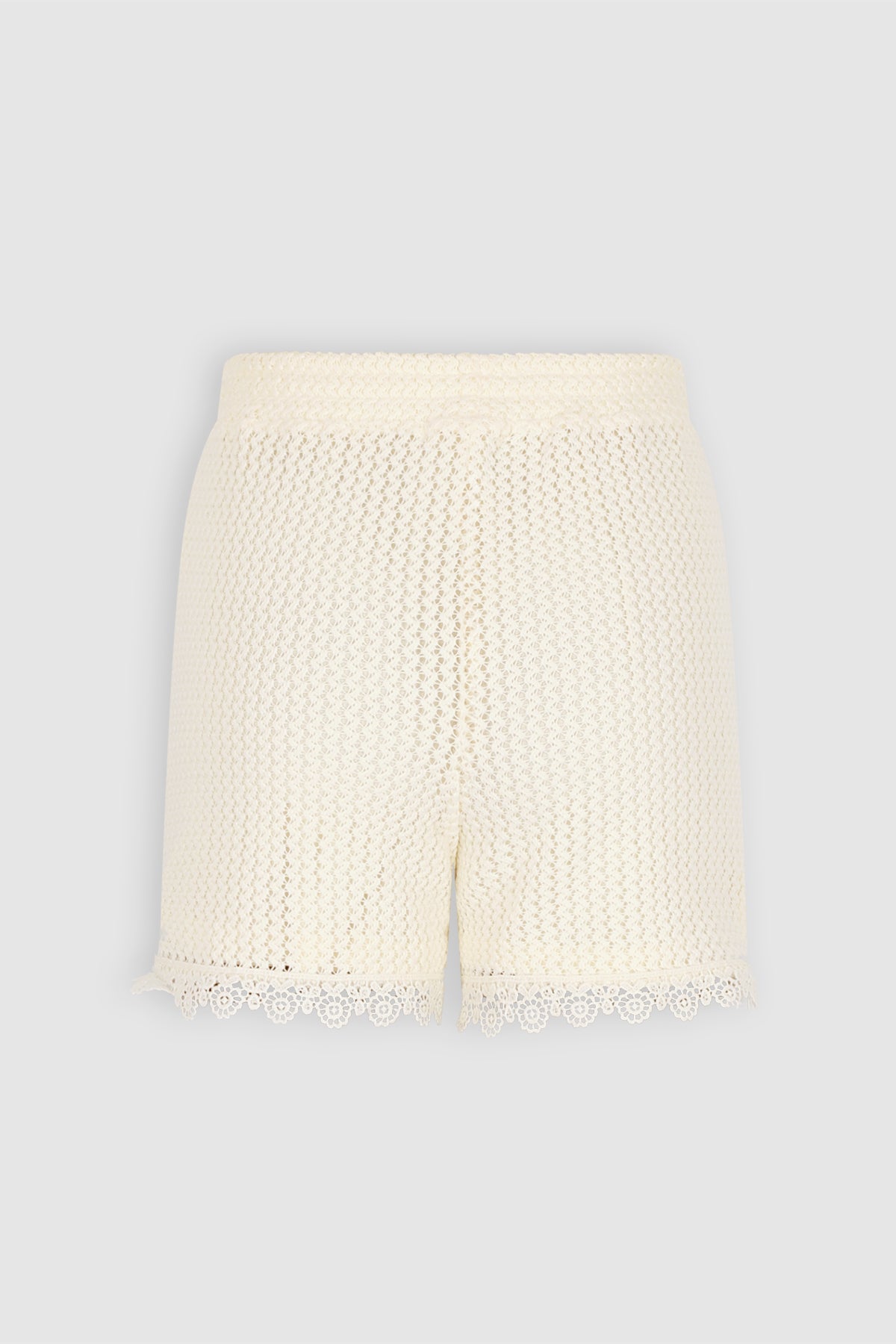 Silas Crochet Short Ivoor