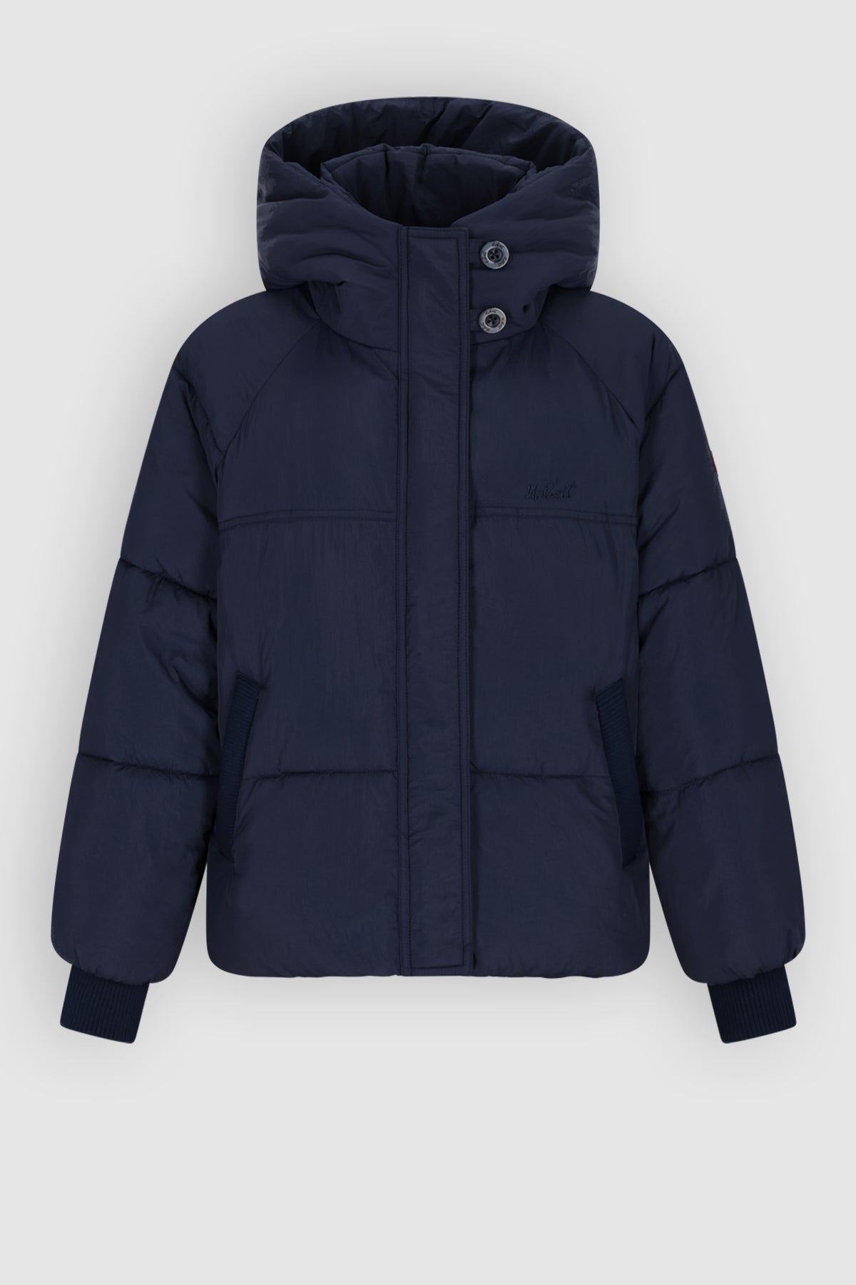 Badeau Wijde Winterjas met Capuchon Donkerblauw