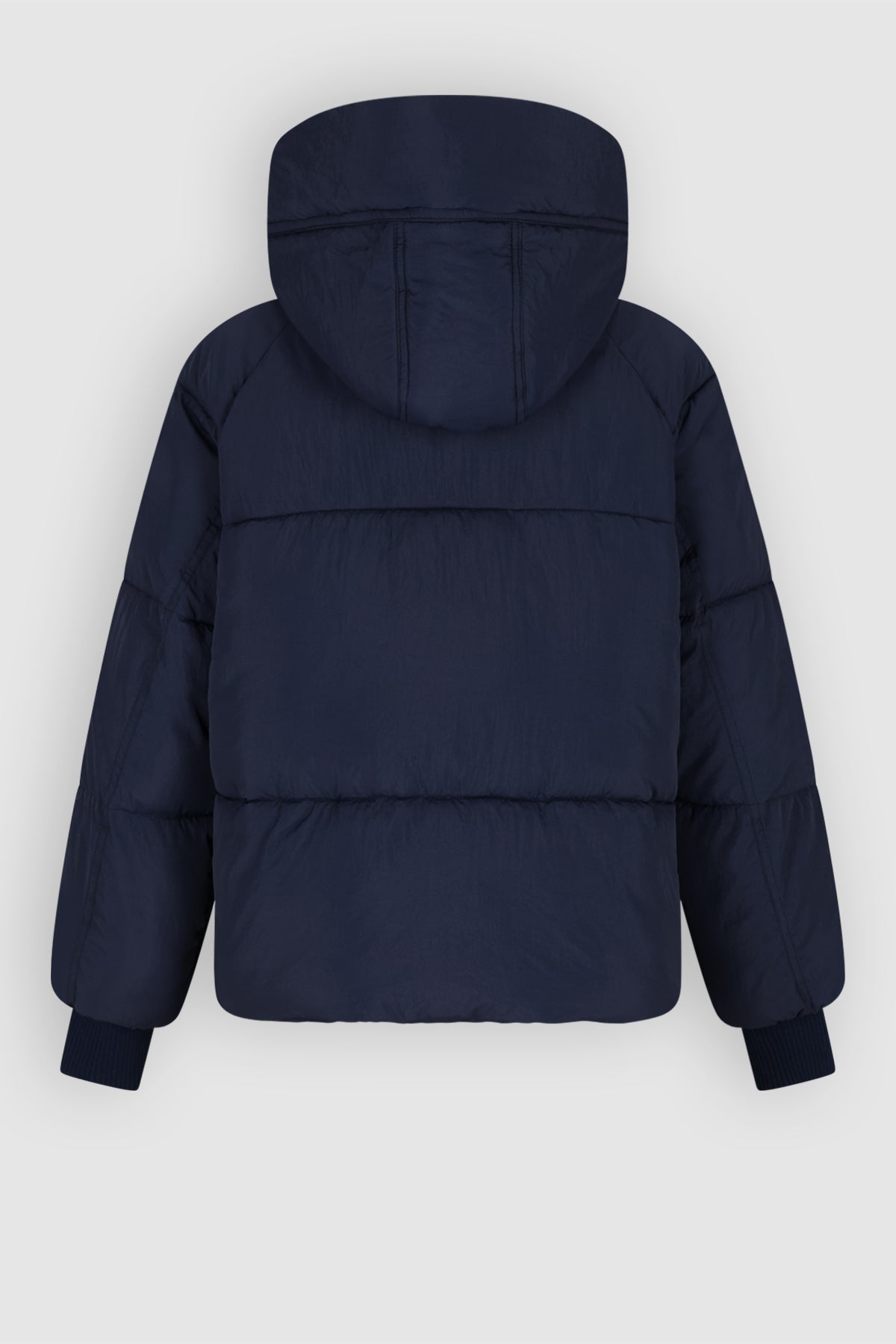 Badeau Wijde Winterjas met Capuchon Donkerblauw