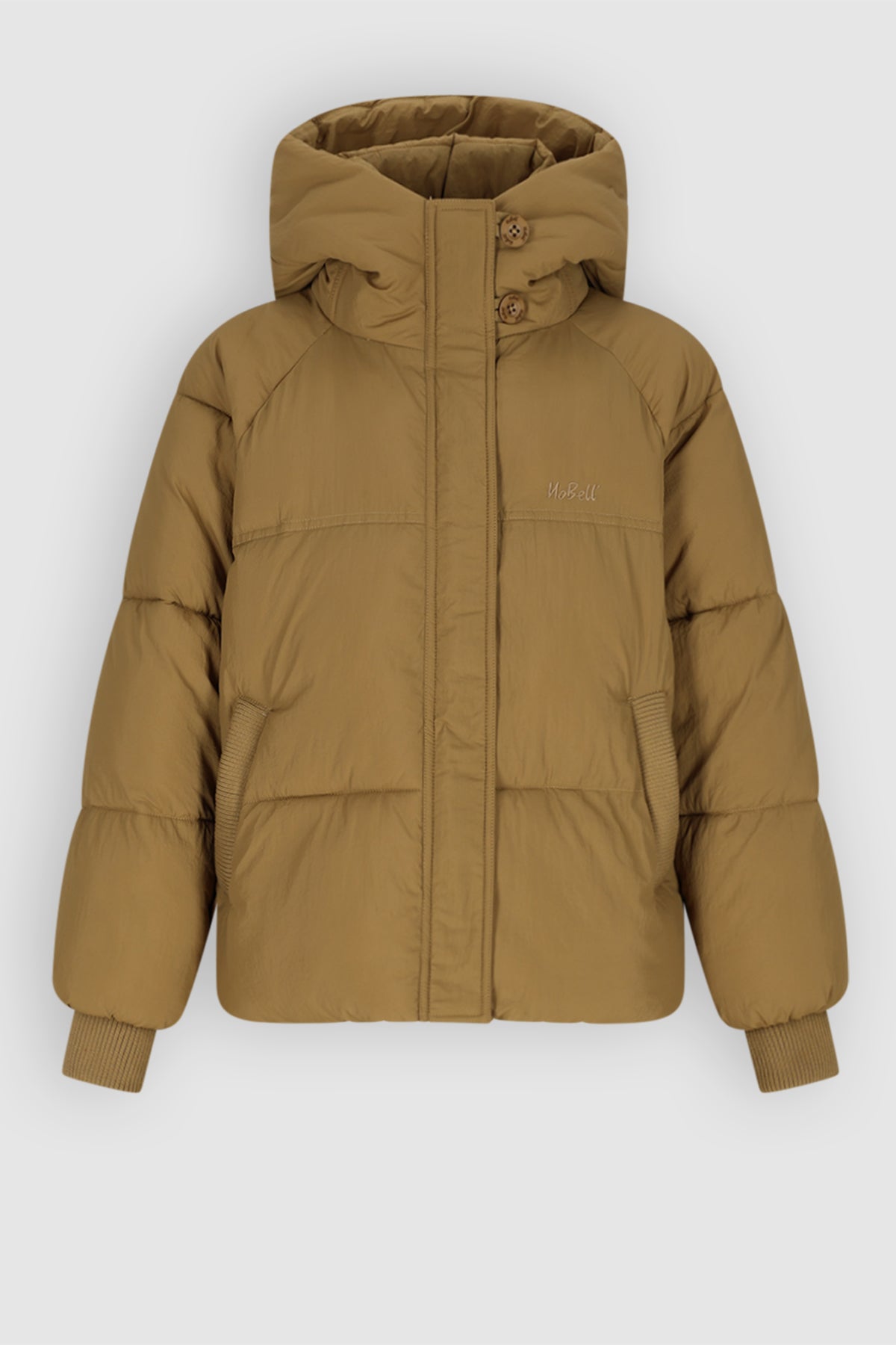 Badeau Wijde Winterjas met Capuchon Lichtbruin