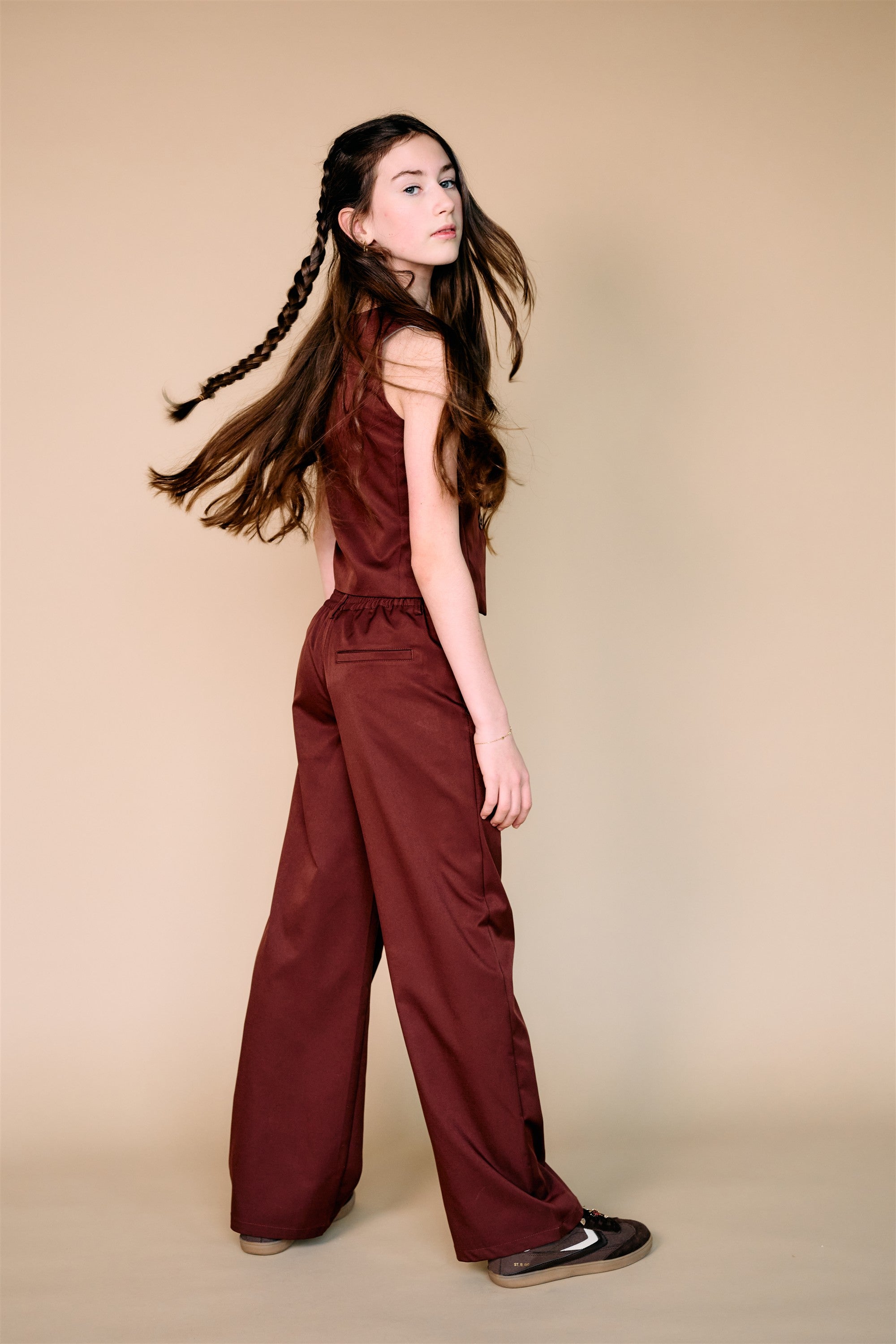 Tops Twill Vest Dark Brown