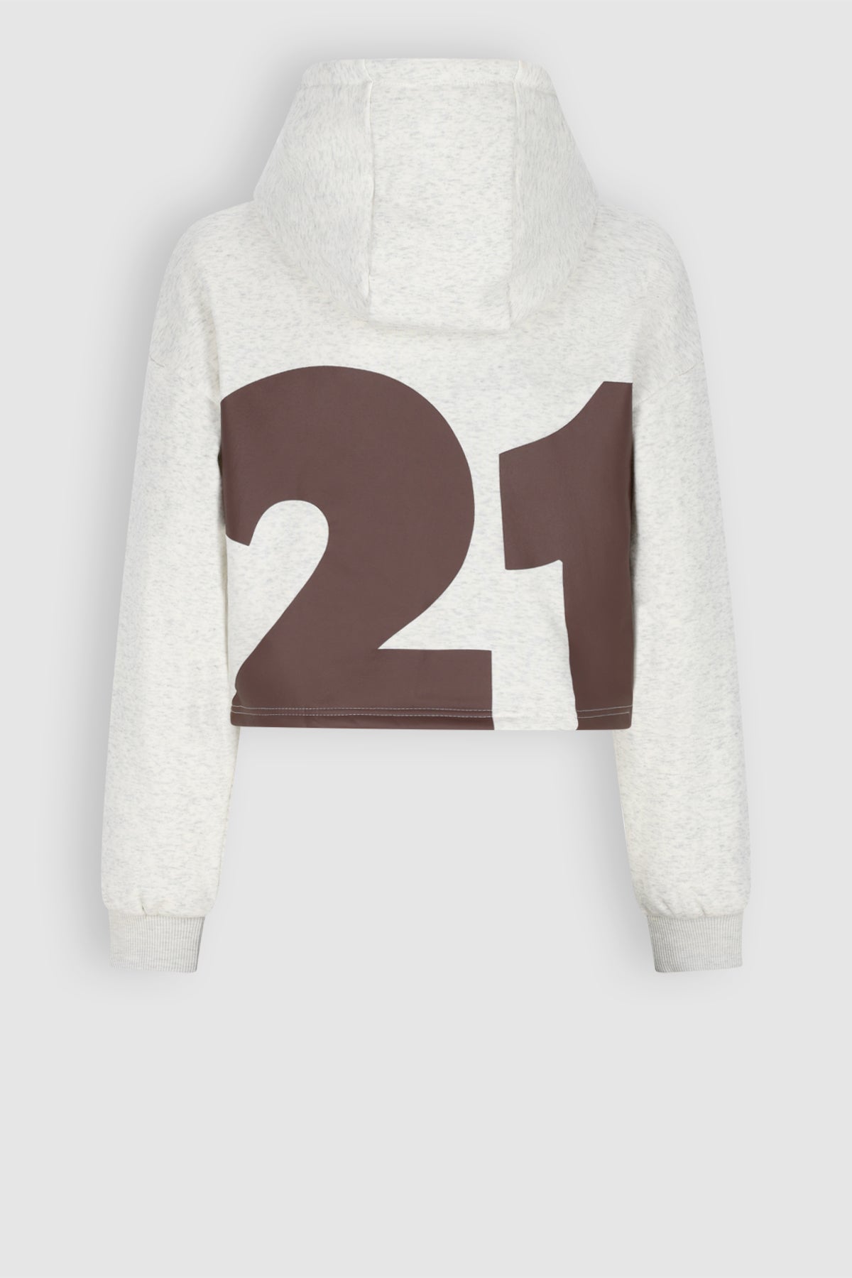 Kumy Super Soft Cropped Hoodie White Melange