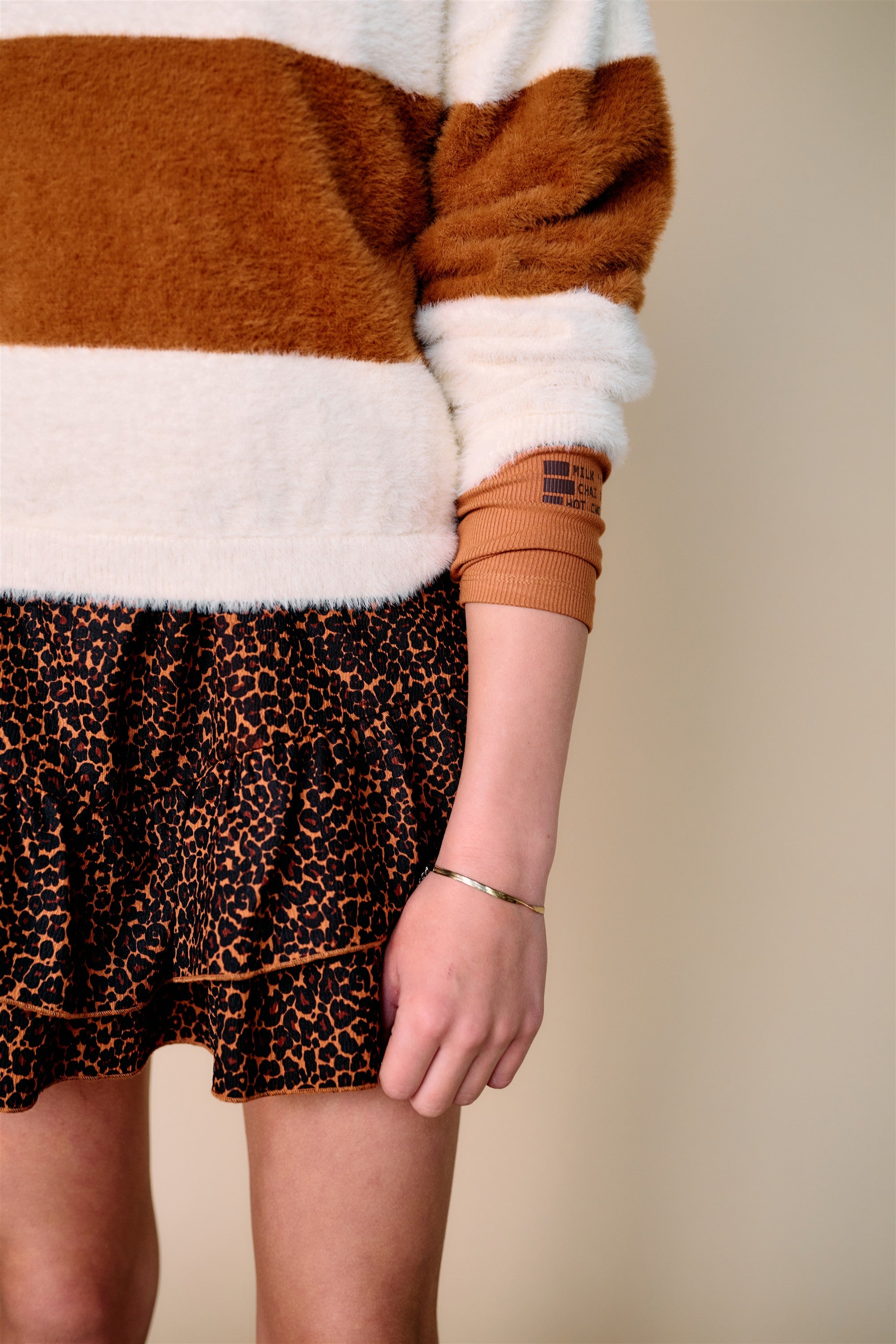 Kate Colorblock Knitted Sweater Brown