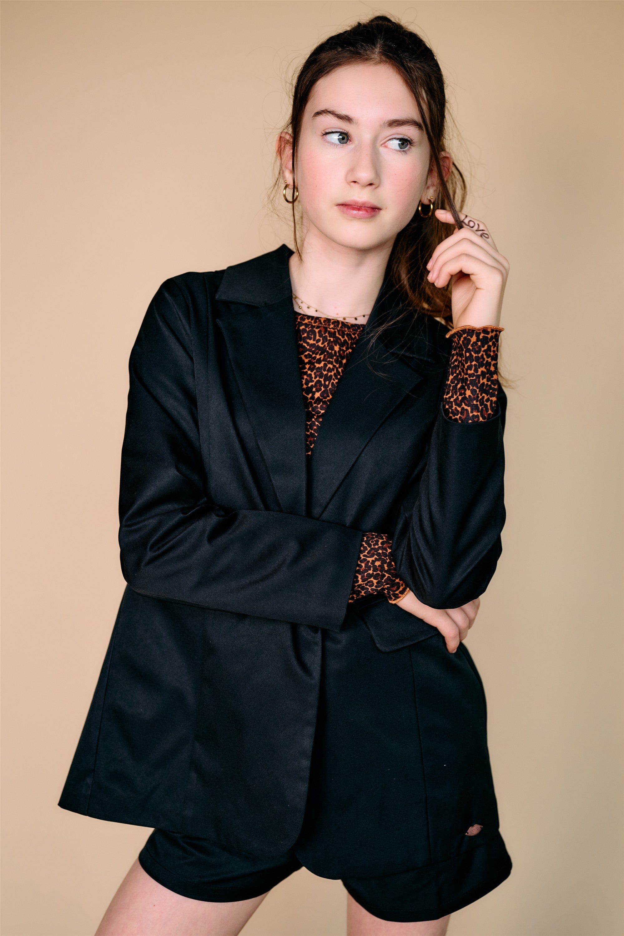 Daze Twill Oversized Blazer Black