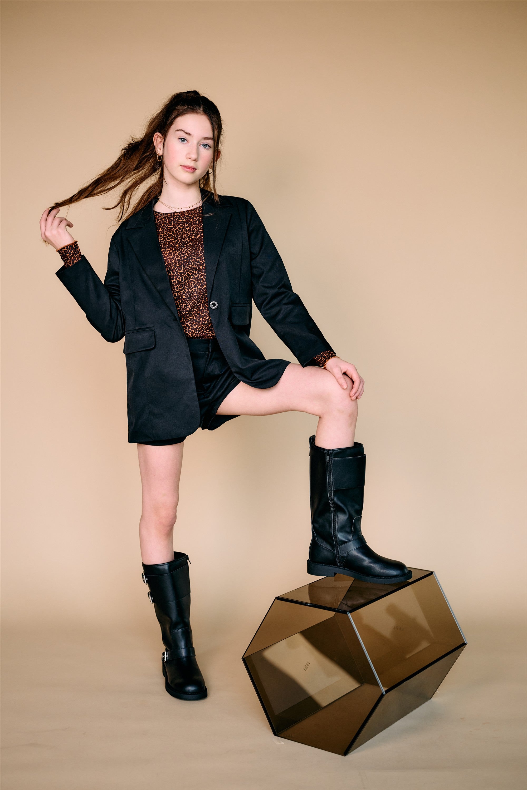 Kaya Leopard Geprinte Top Bruin