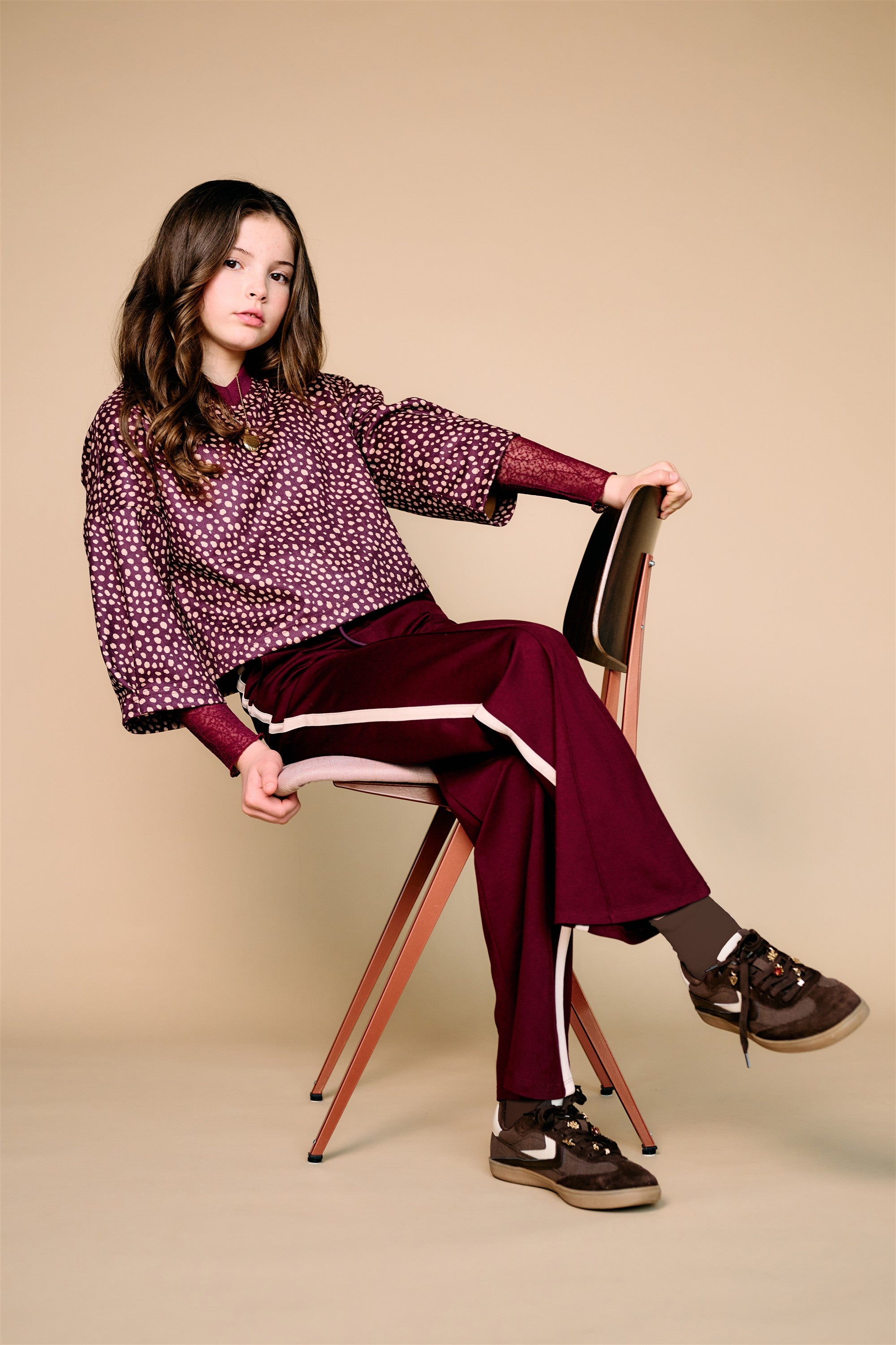 Sylvie Travellers Interlock Wide Leg Trousers Bordeaux