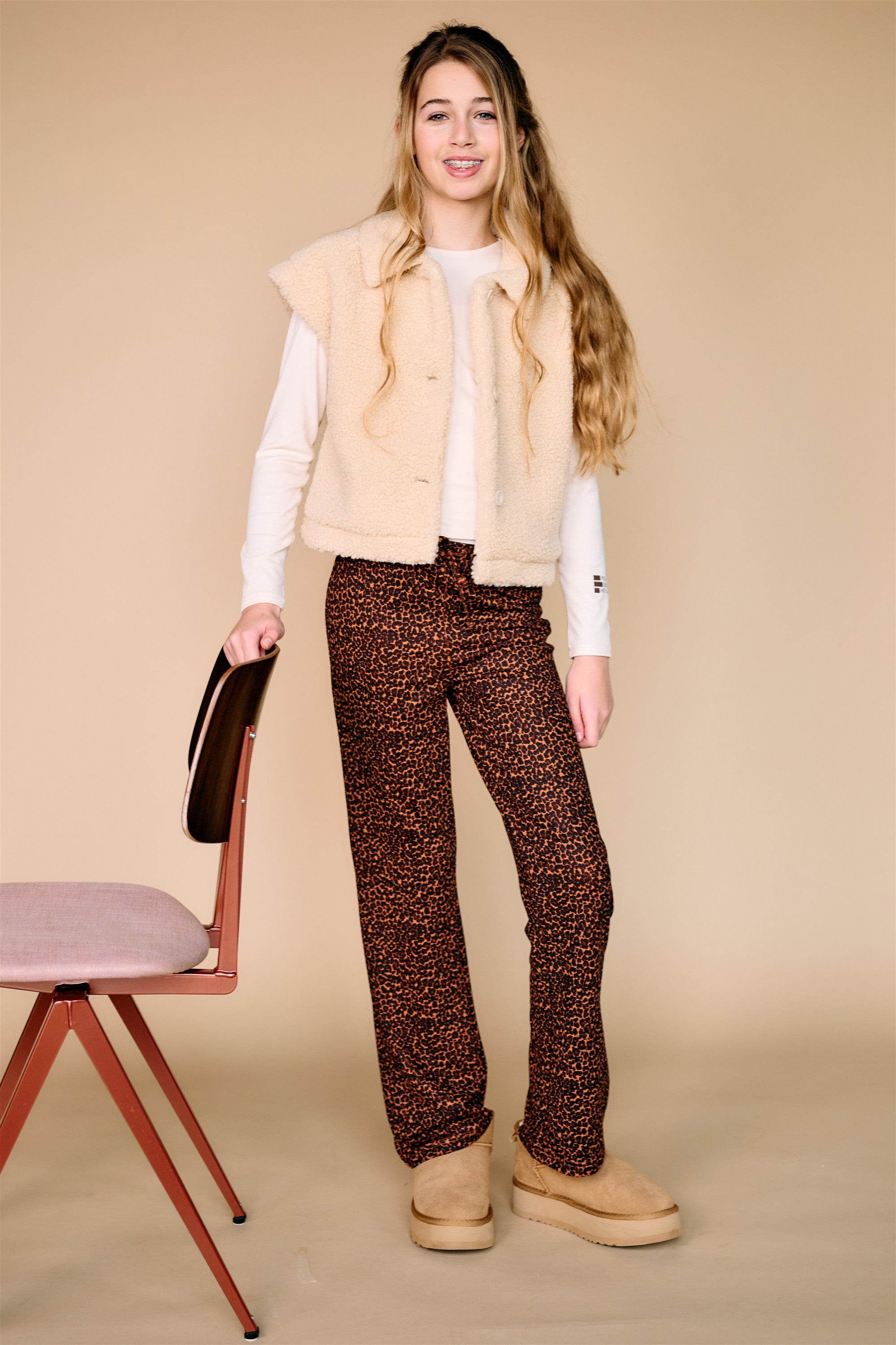 Suza Leopard Print Jersey Trousers Brown
