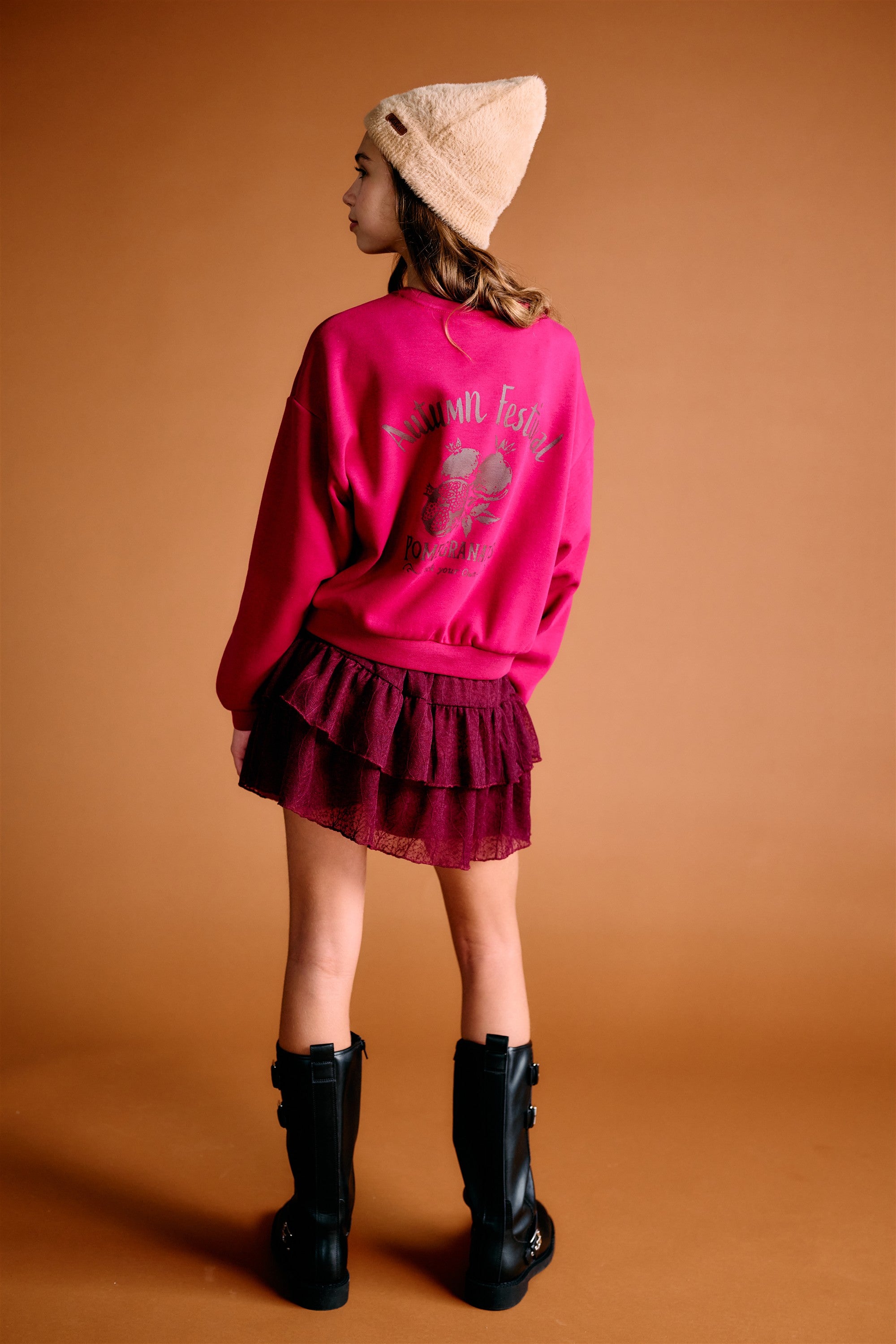 Naia Mesh Rok Bordeaux