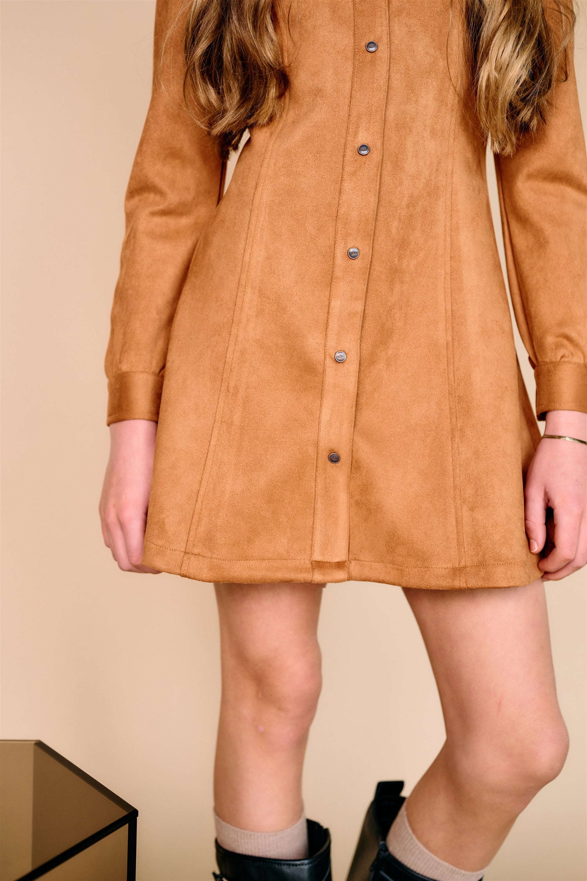 Mikky Suede Skater Dress Brown