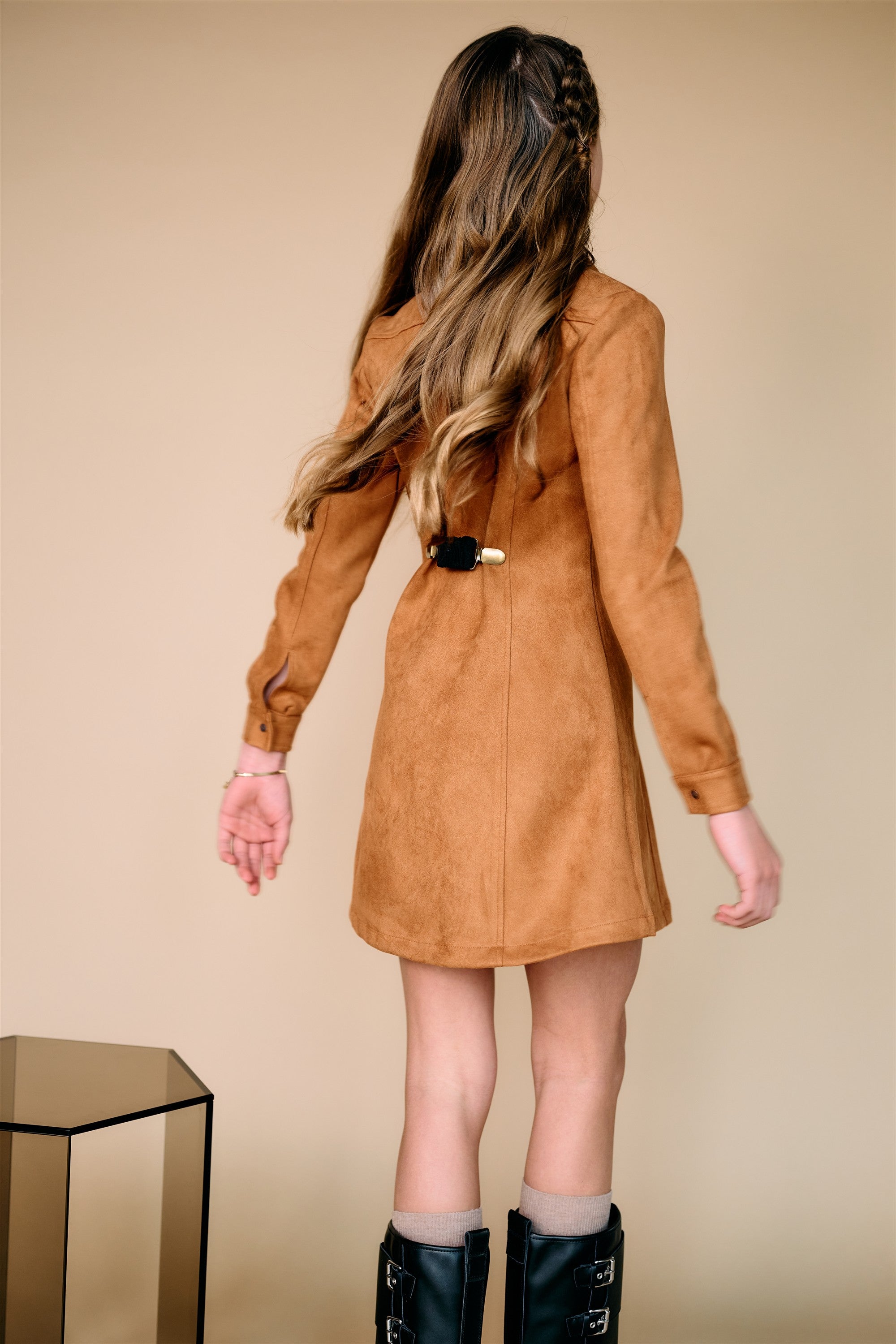 Mikky Suede Skater Dress Brown