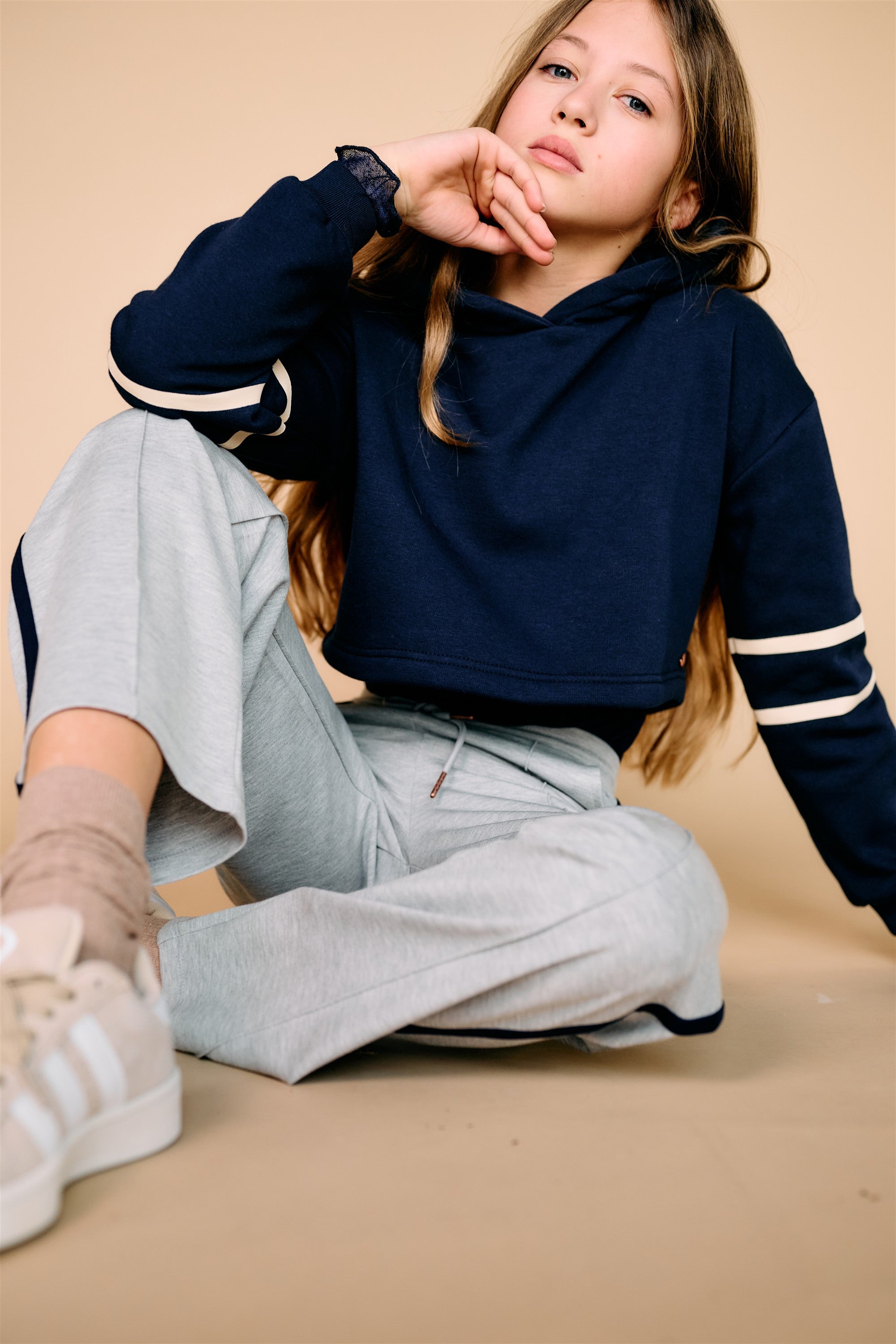 Kumy Super Soft Cropped Hoodie Dark Blue