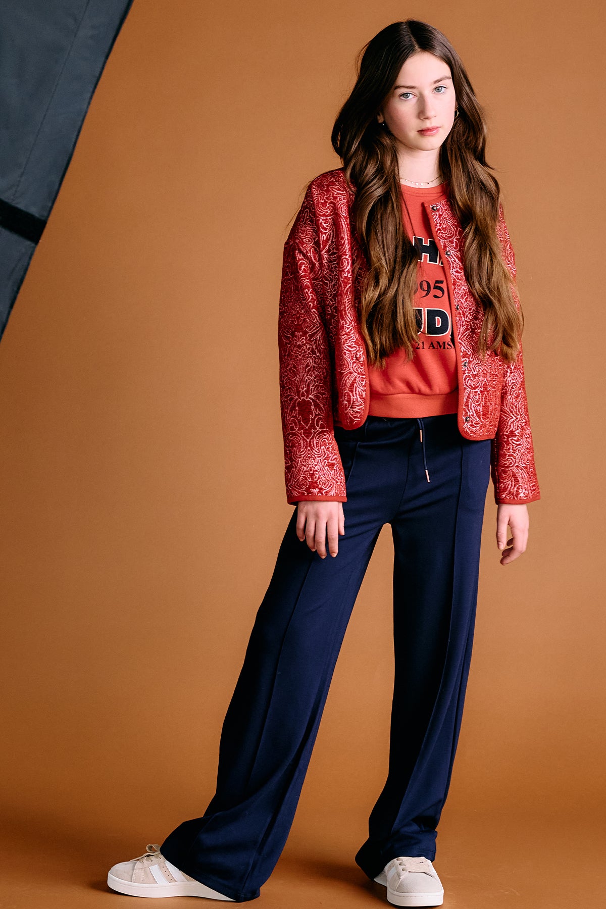 Sylvia Travellers Interlock Wide Trousers Dark Blue