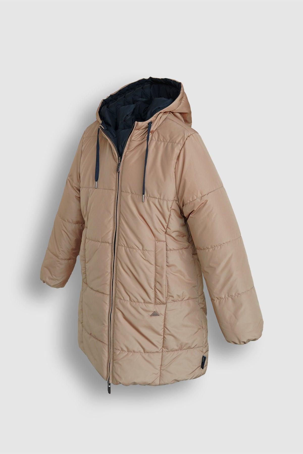 Baggy omkeerbare lange winterjas met capuchon - NoNo Kidswear
